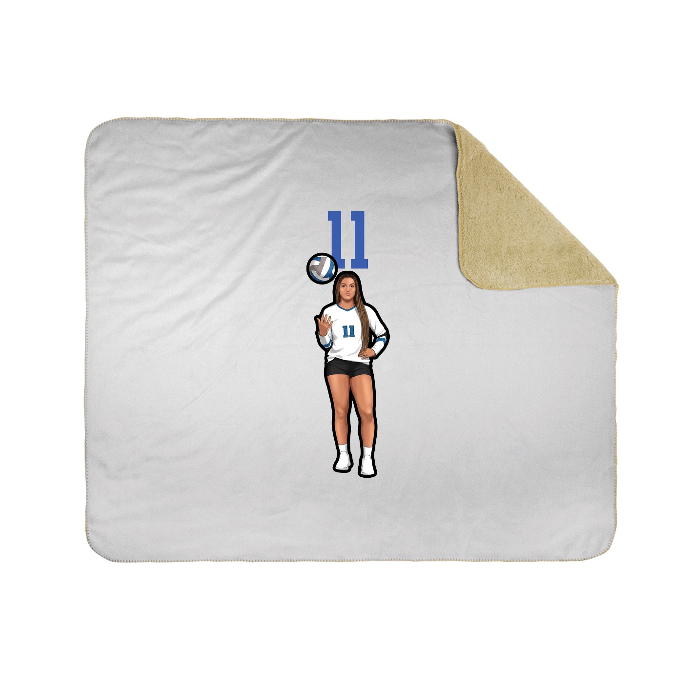Throw Blanket — Number Top in White