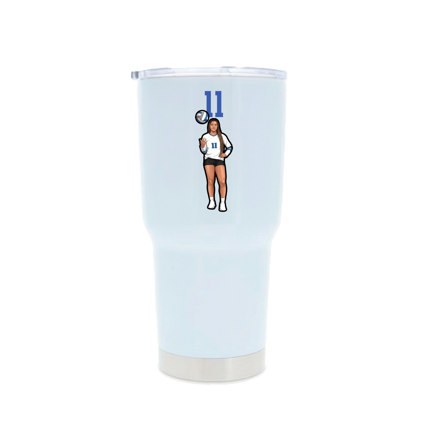 30oz Stainless Steel Tumbler — Number Top in White