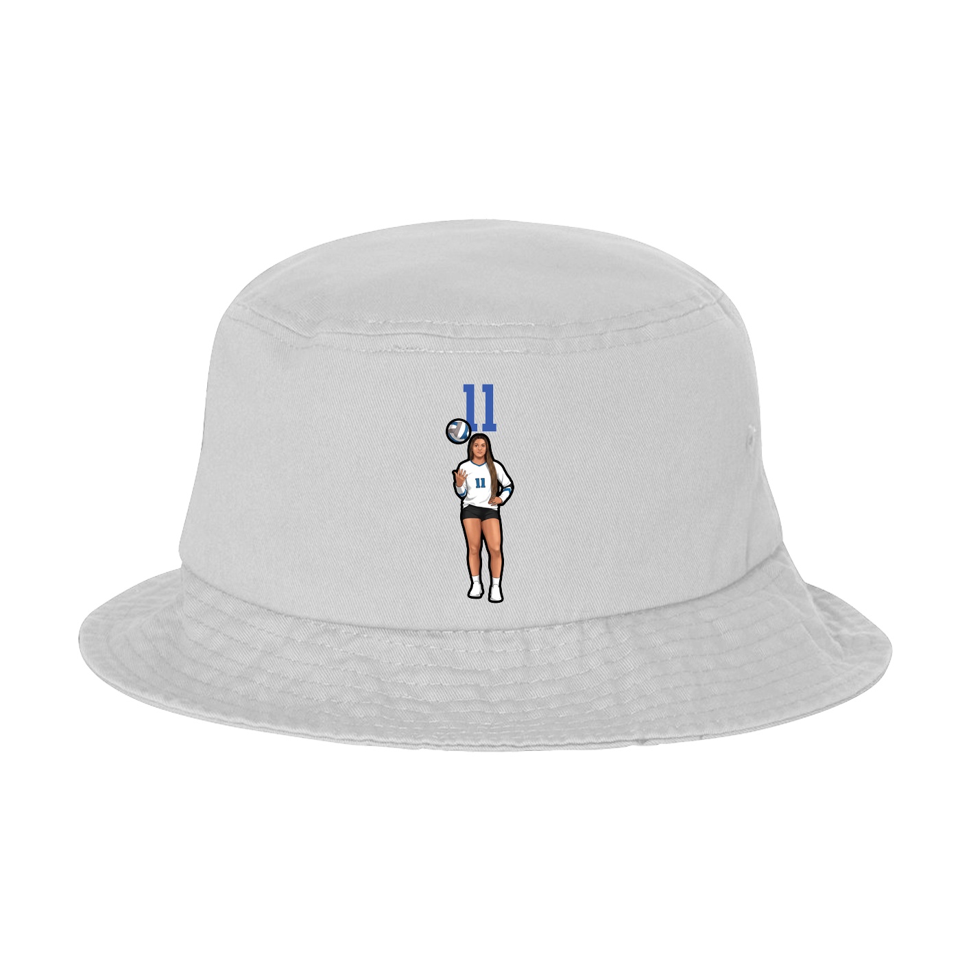 Bucket Cap — Number Top in White