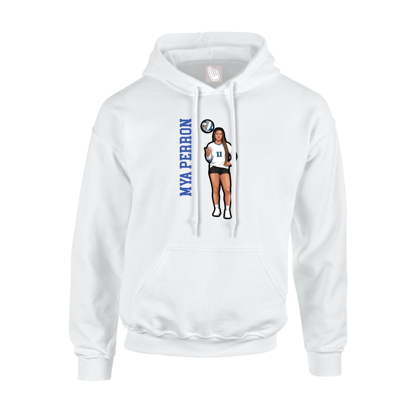 Youth Hoodie — Name Vertical in White
