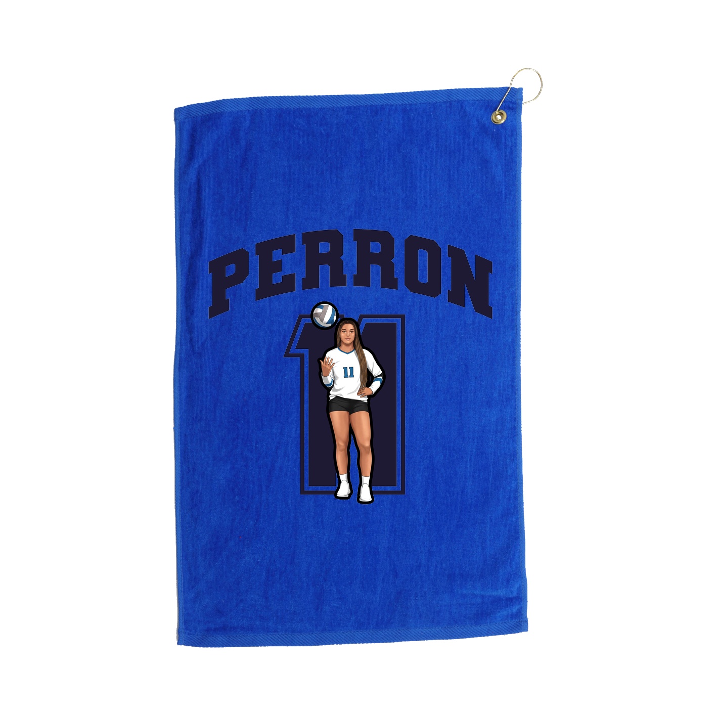 Golf Towel — Number in Royal