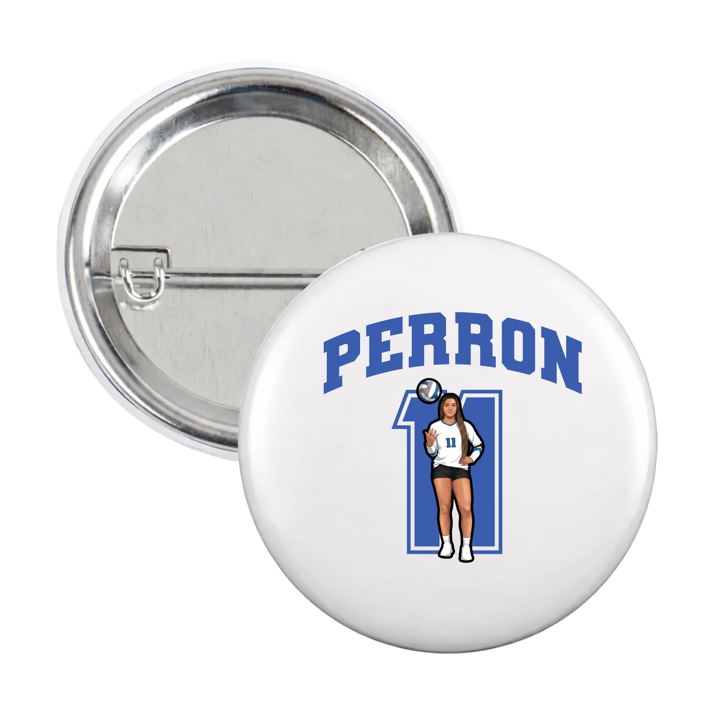 Game Day Button — Number in White
