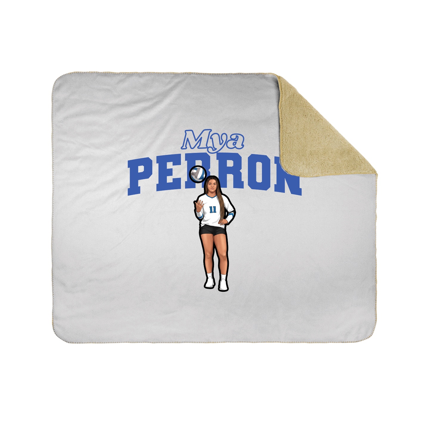 Throw Blanket — Name Arch in White