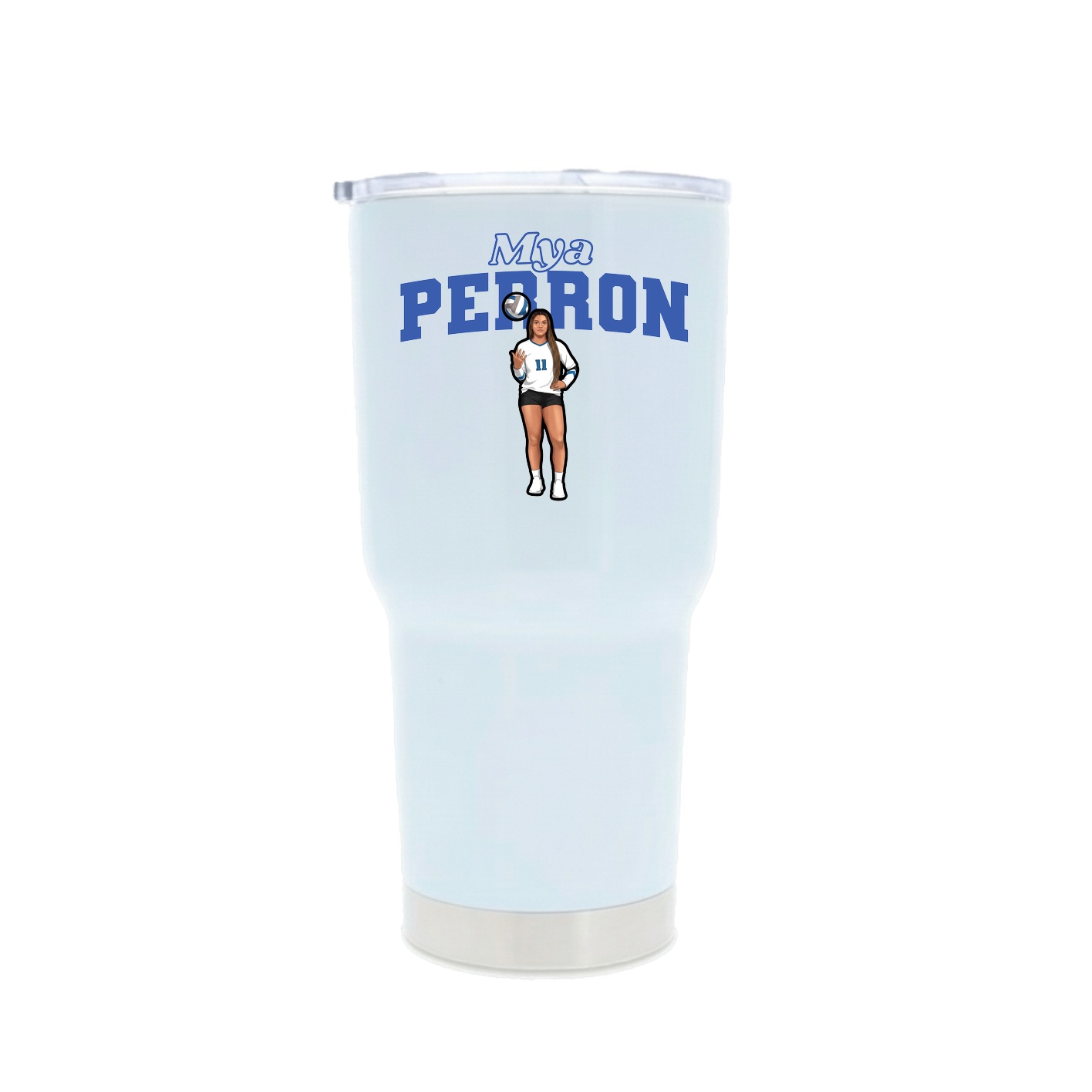 30oz Stainless Steel Tumbler — Name Arch in White