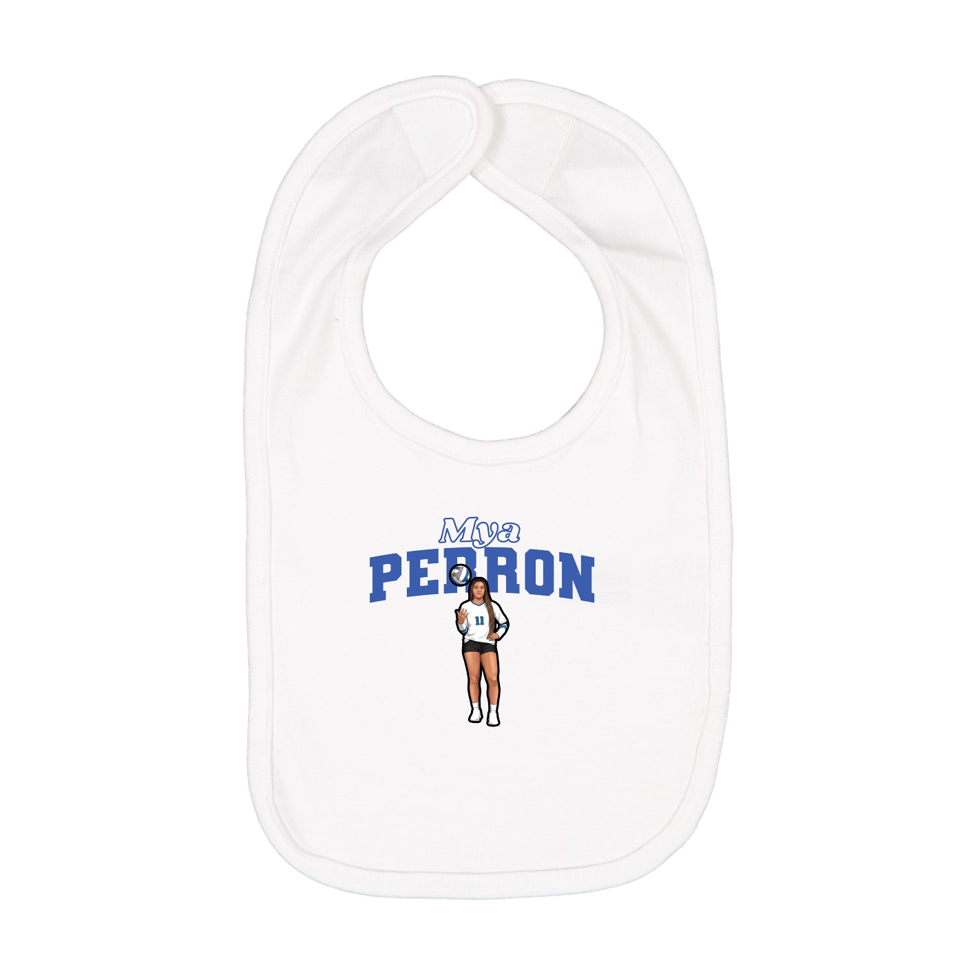 Infant Bib — Name Arch in White