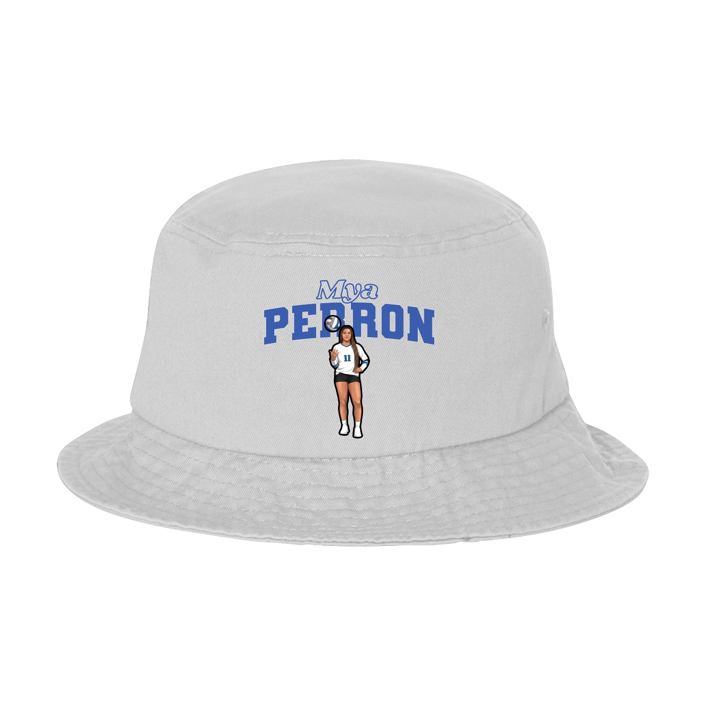 Bucket Cap — Name Arch in White
