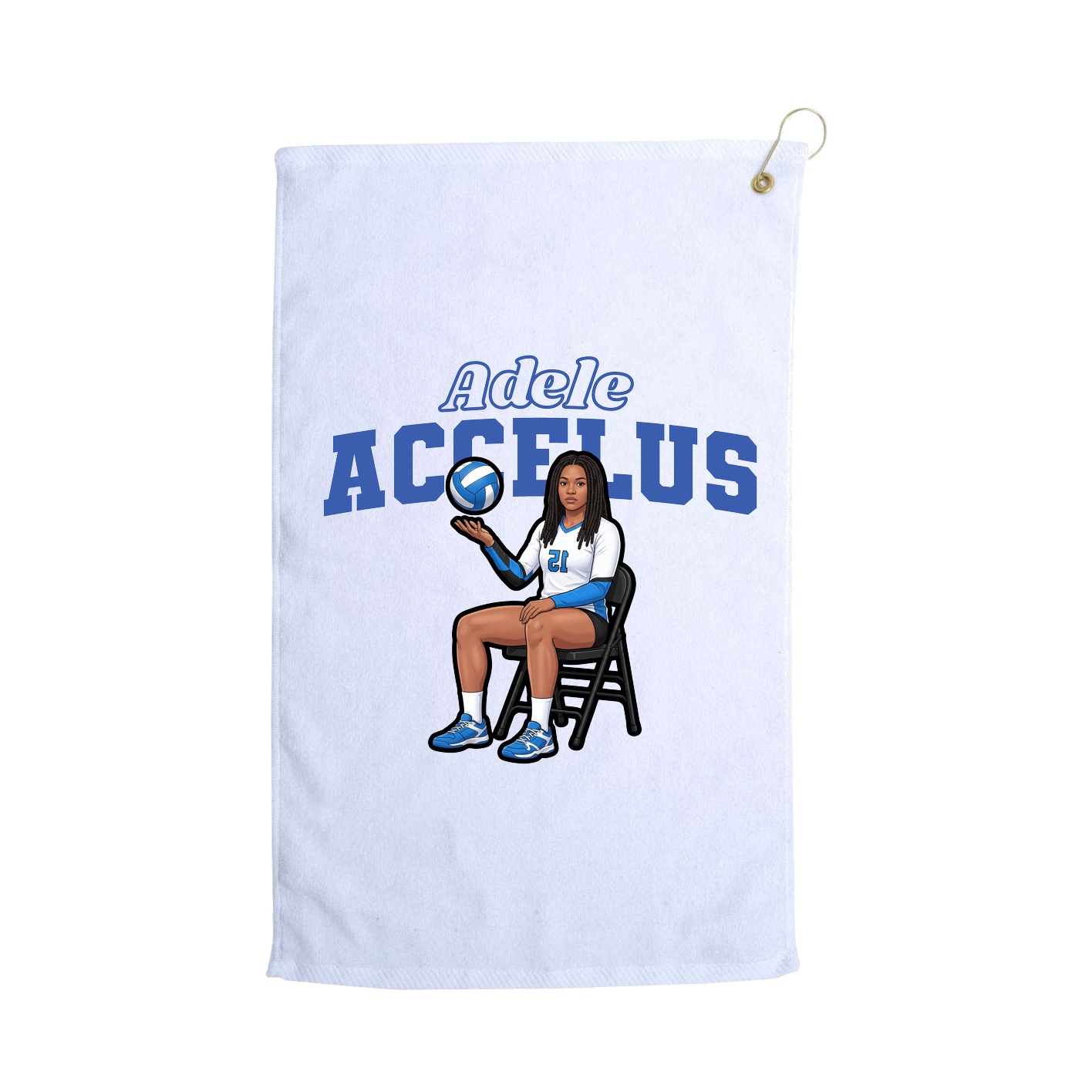 Golf Towel — Name Arch in White