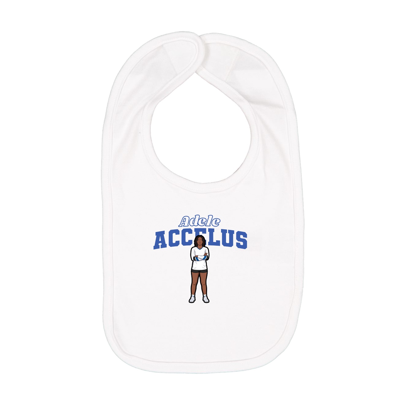 Infant Bib — Name Arch in White