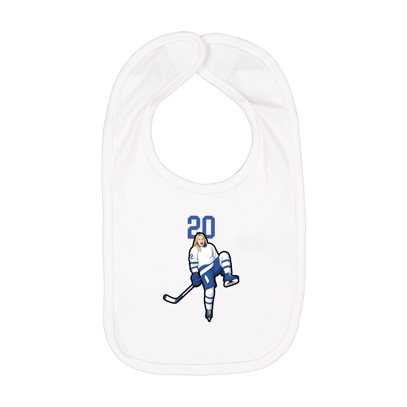 Infant Bib — Number Top in White