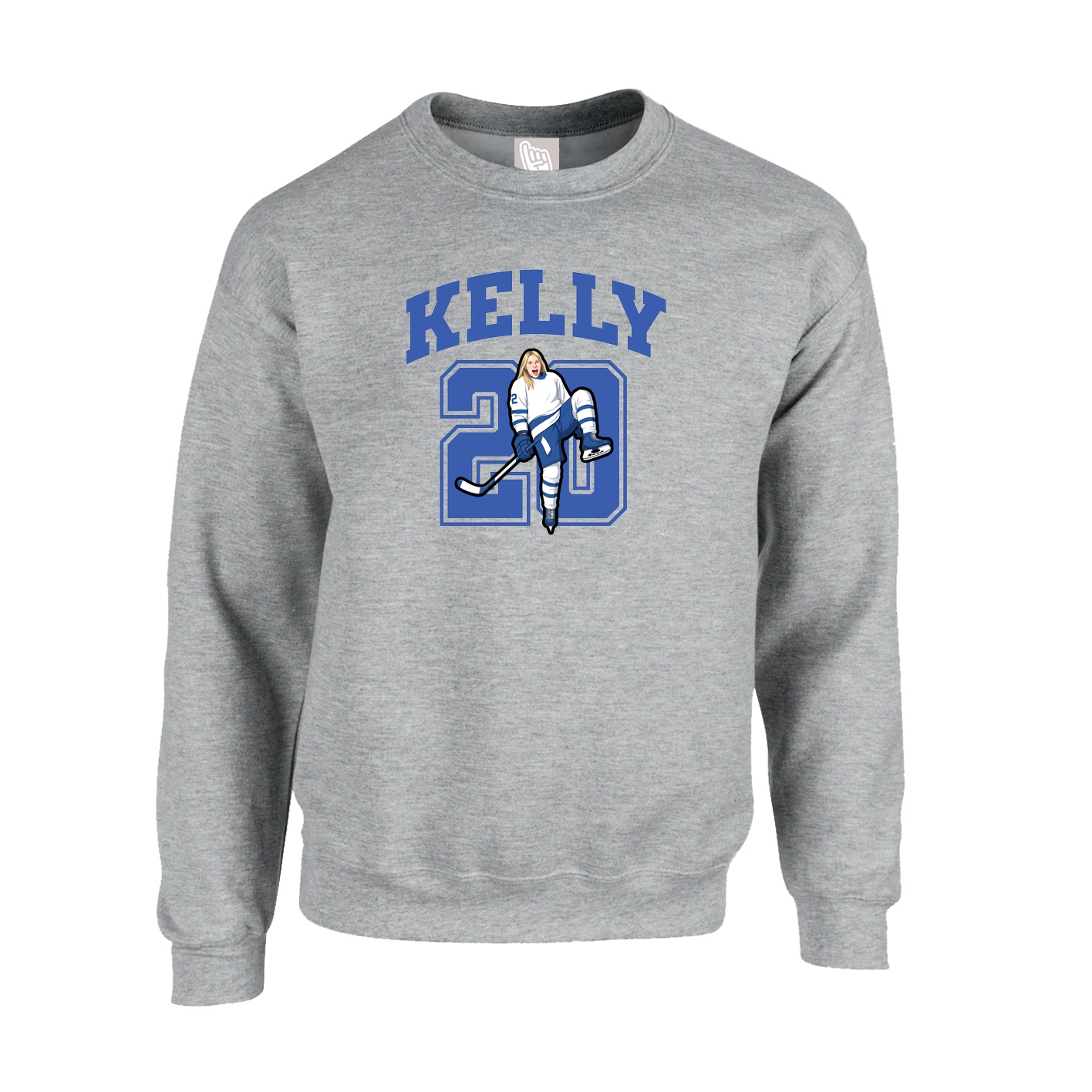 Fleece Crew — Number in Grey