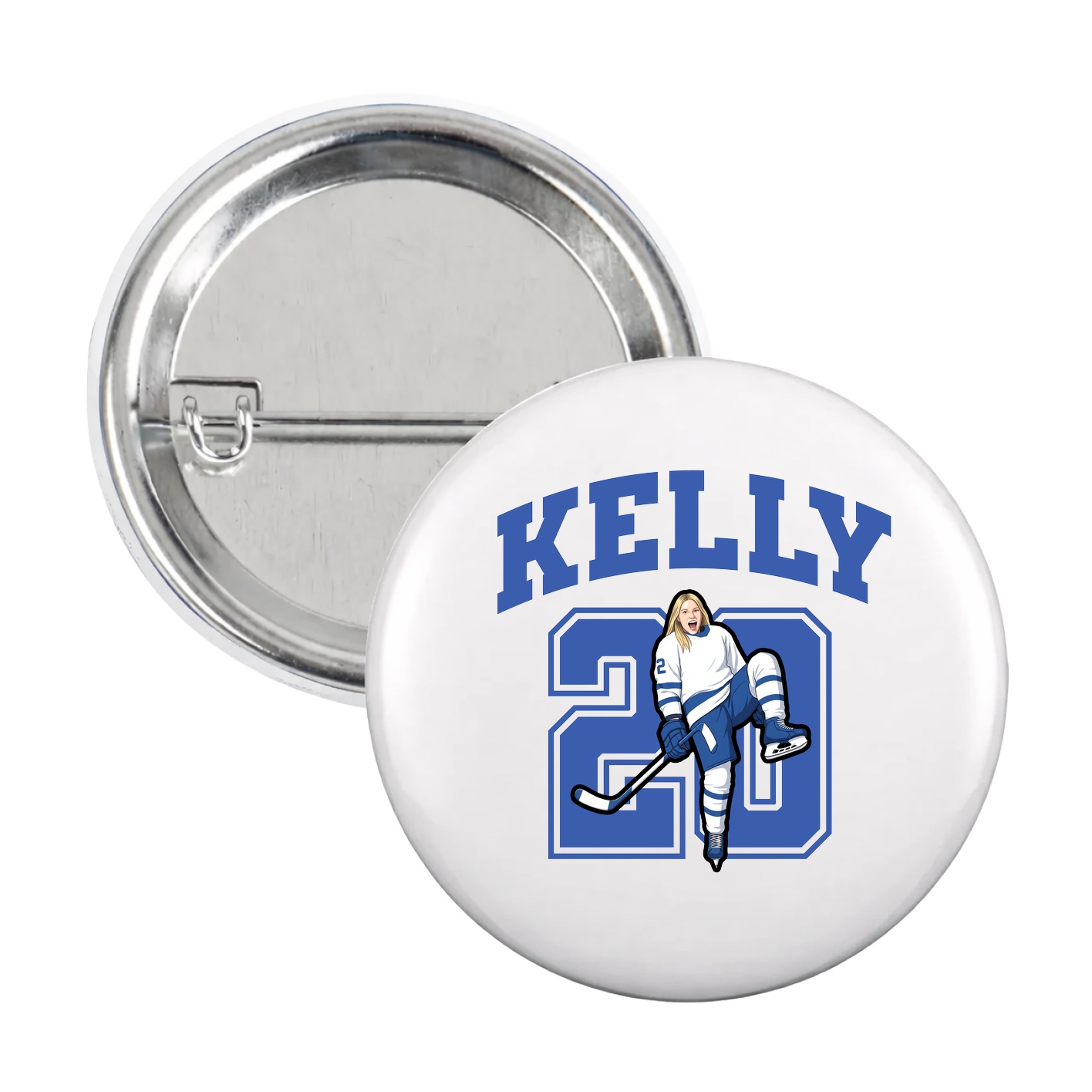Game Day Button — Number in White