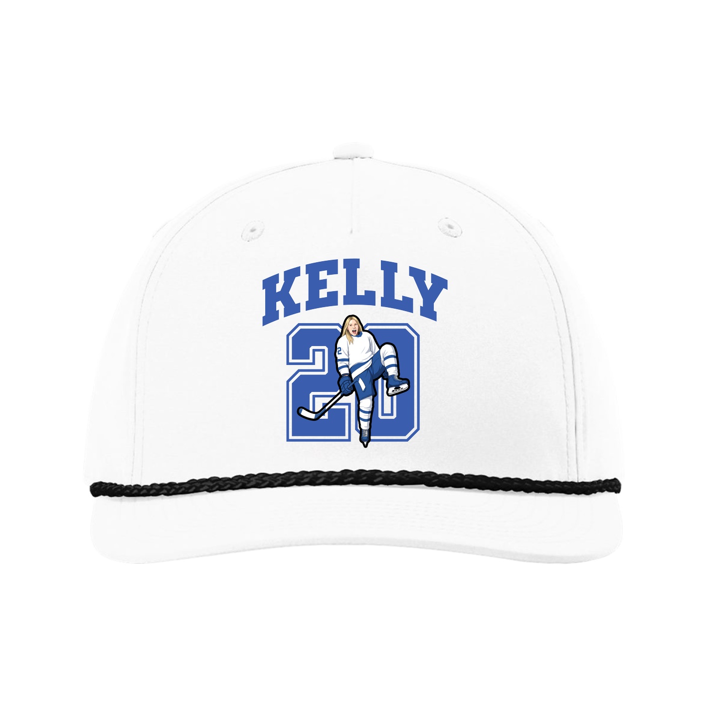 Five-Panel Classic Rope Cap — Number in White