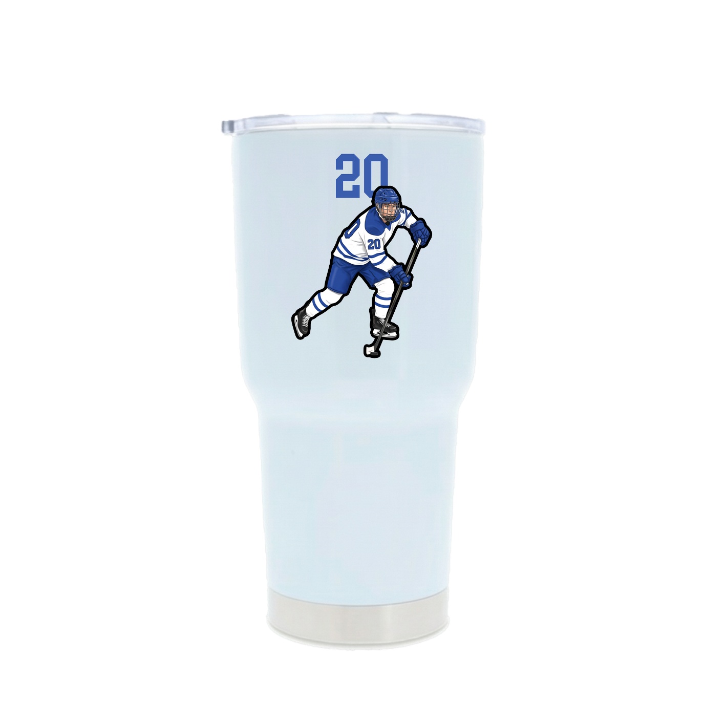 30oz Stainless Steel Tumbler — Number Top in White
