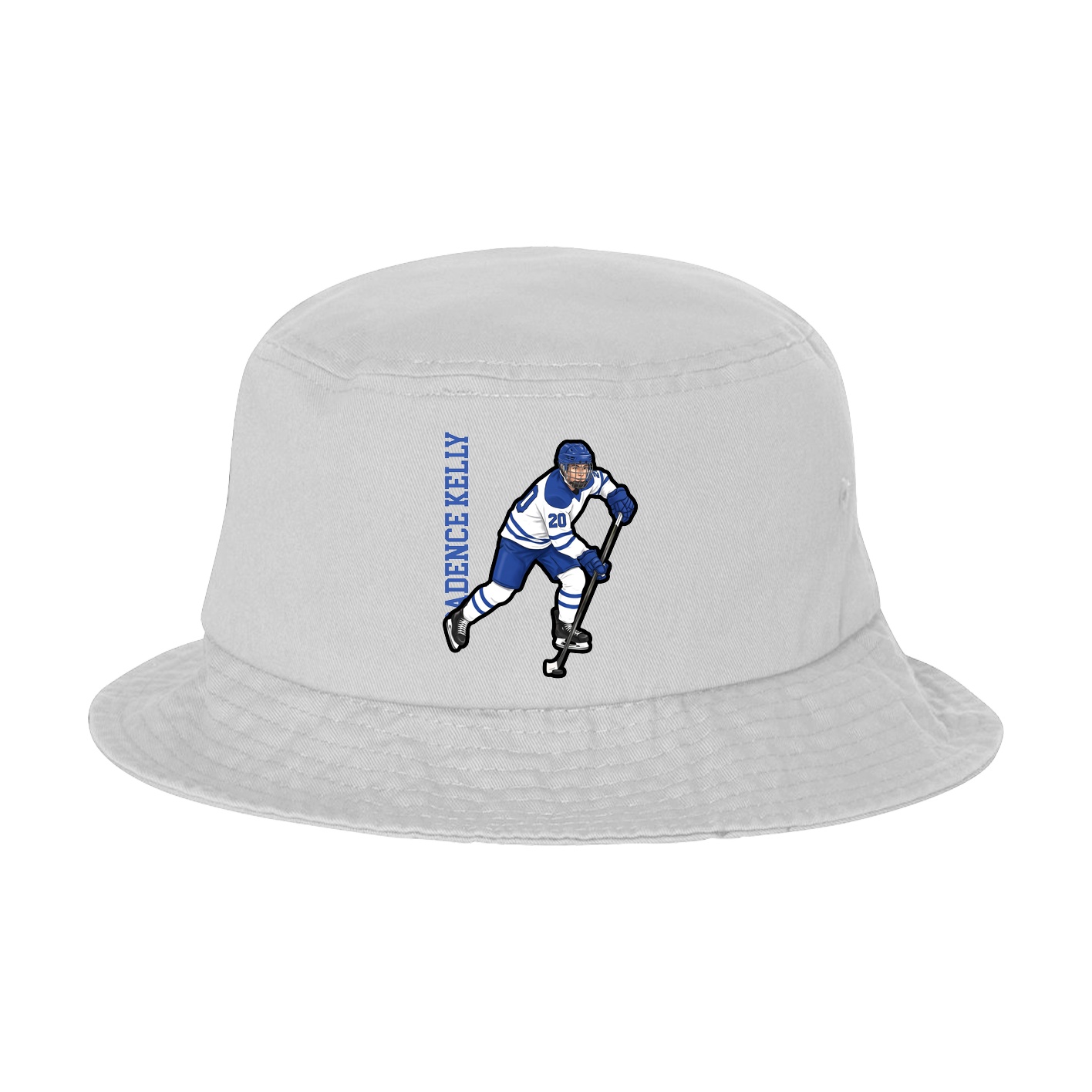 Bucket Cap — Name Vertical in White