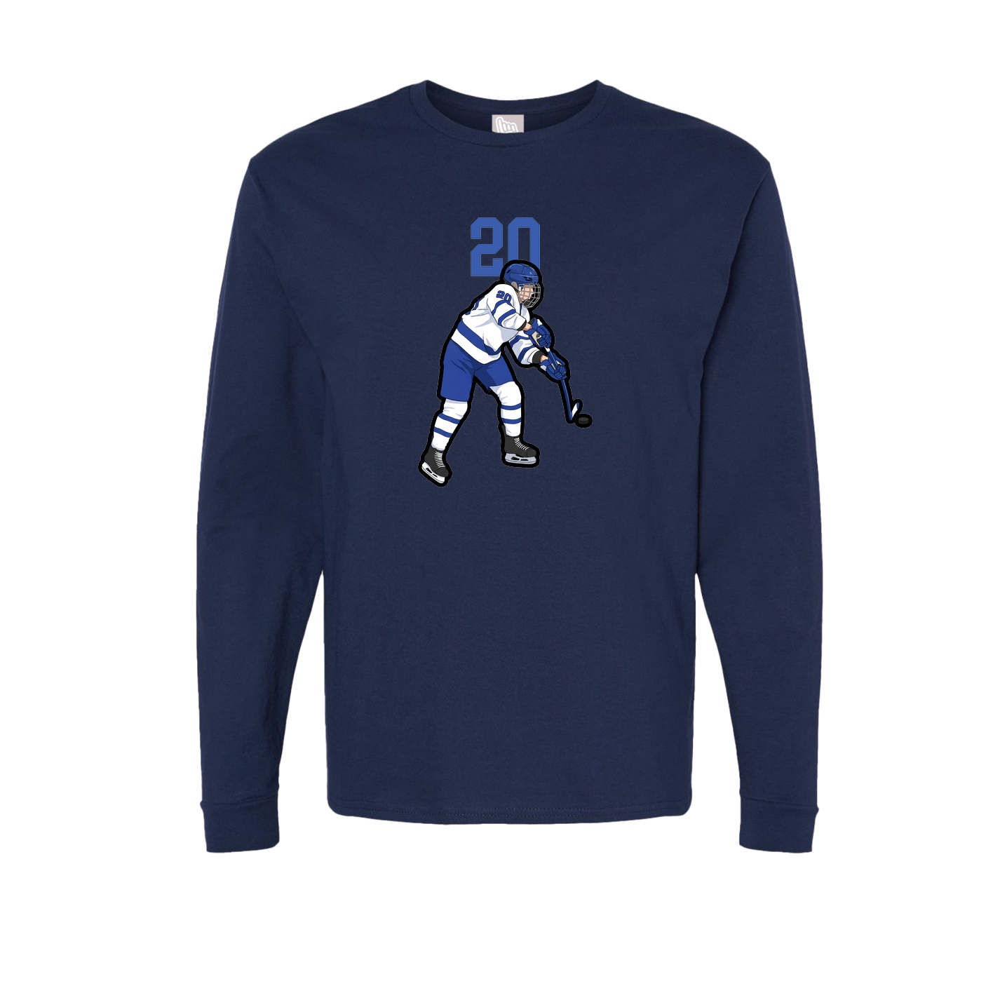 Long Sleeve Tee — Number Top in Navy