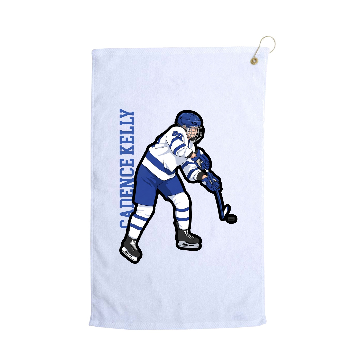 Golf Towel — Name Vertical in White