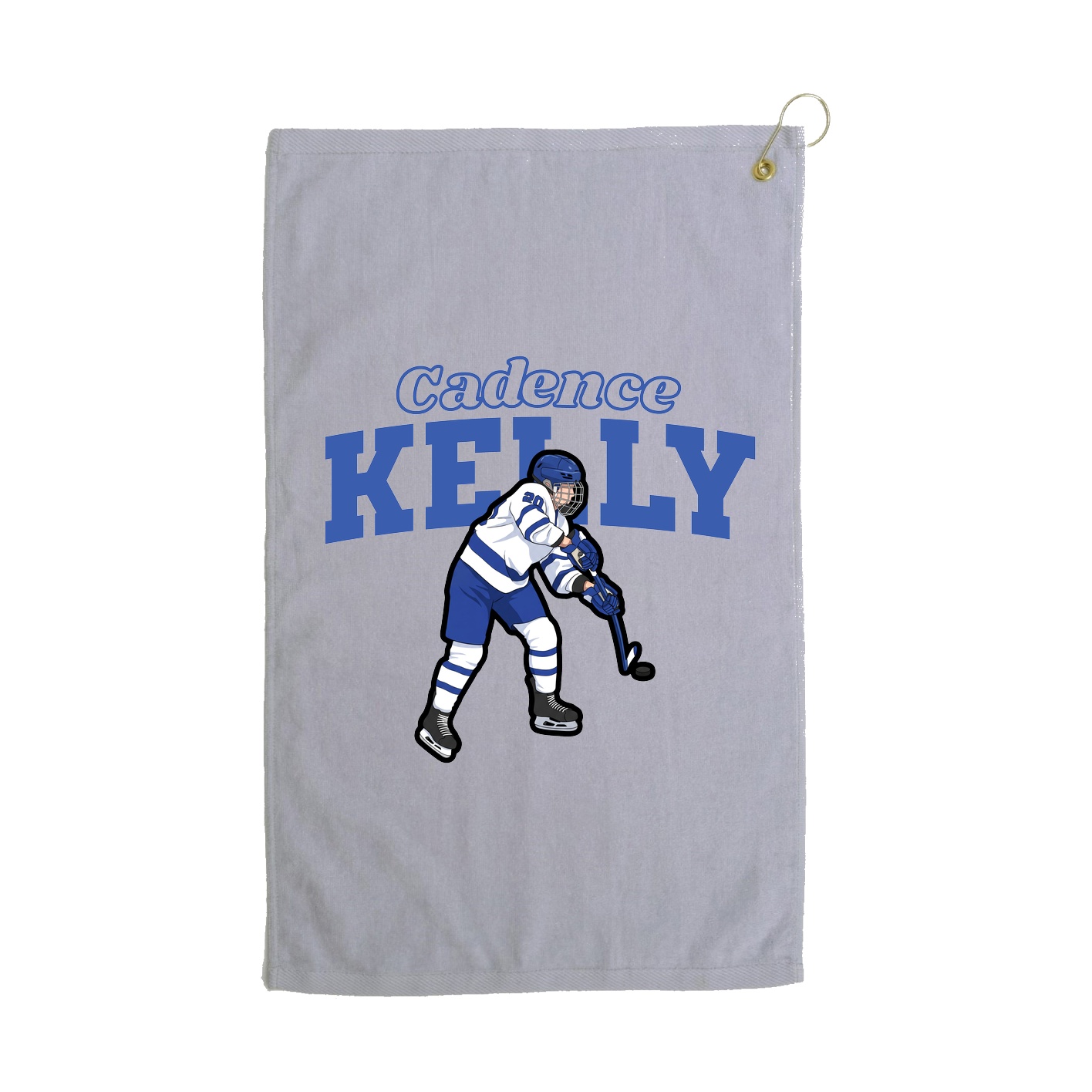 Golf Towel — Name Arch in Grey