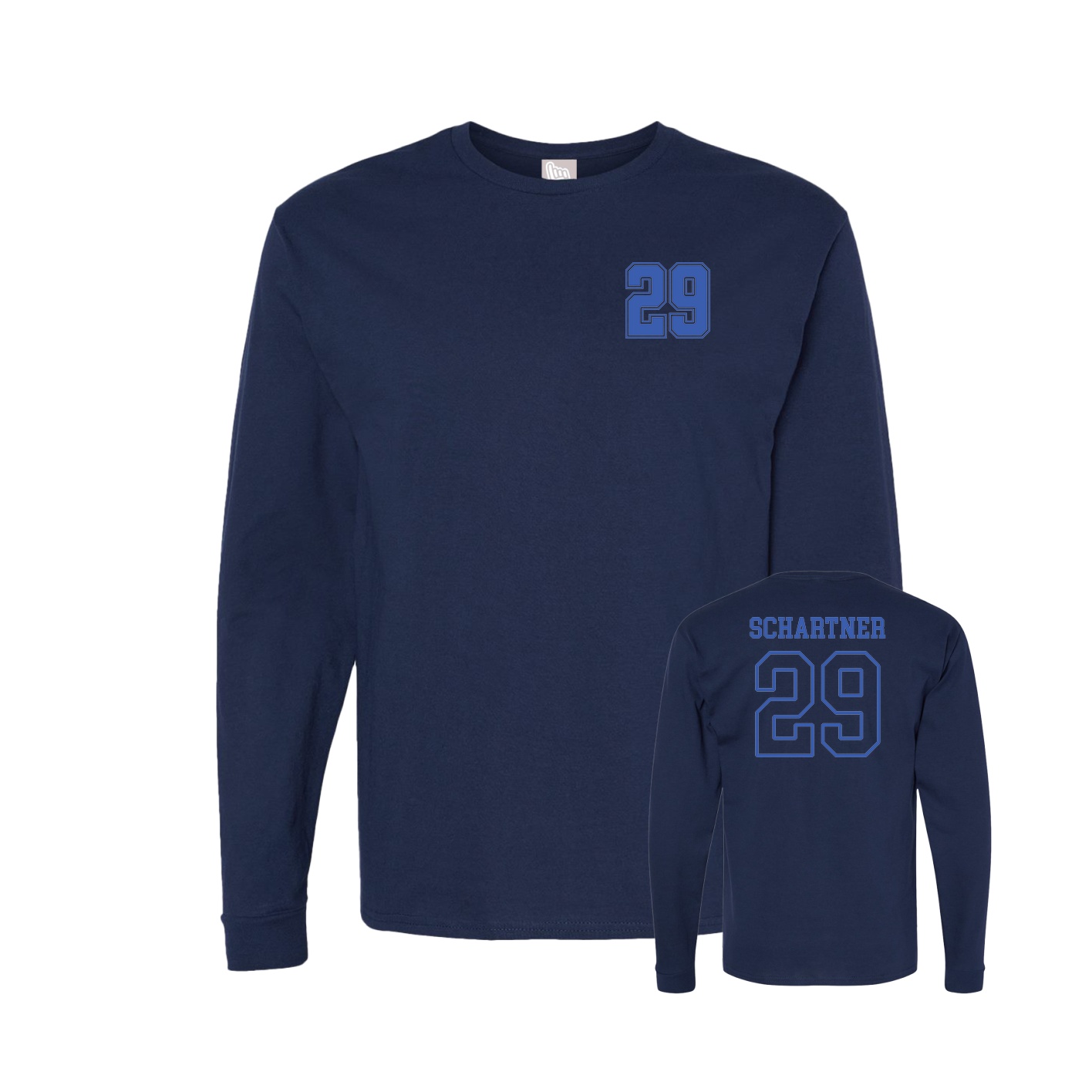 Long Sleeve Tee — Chest Back in Navy