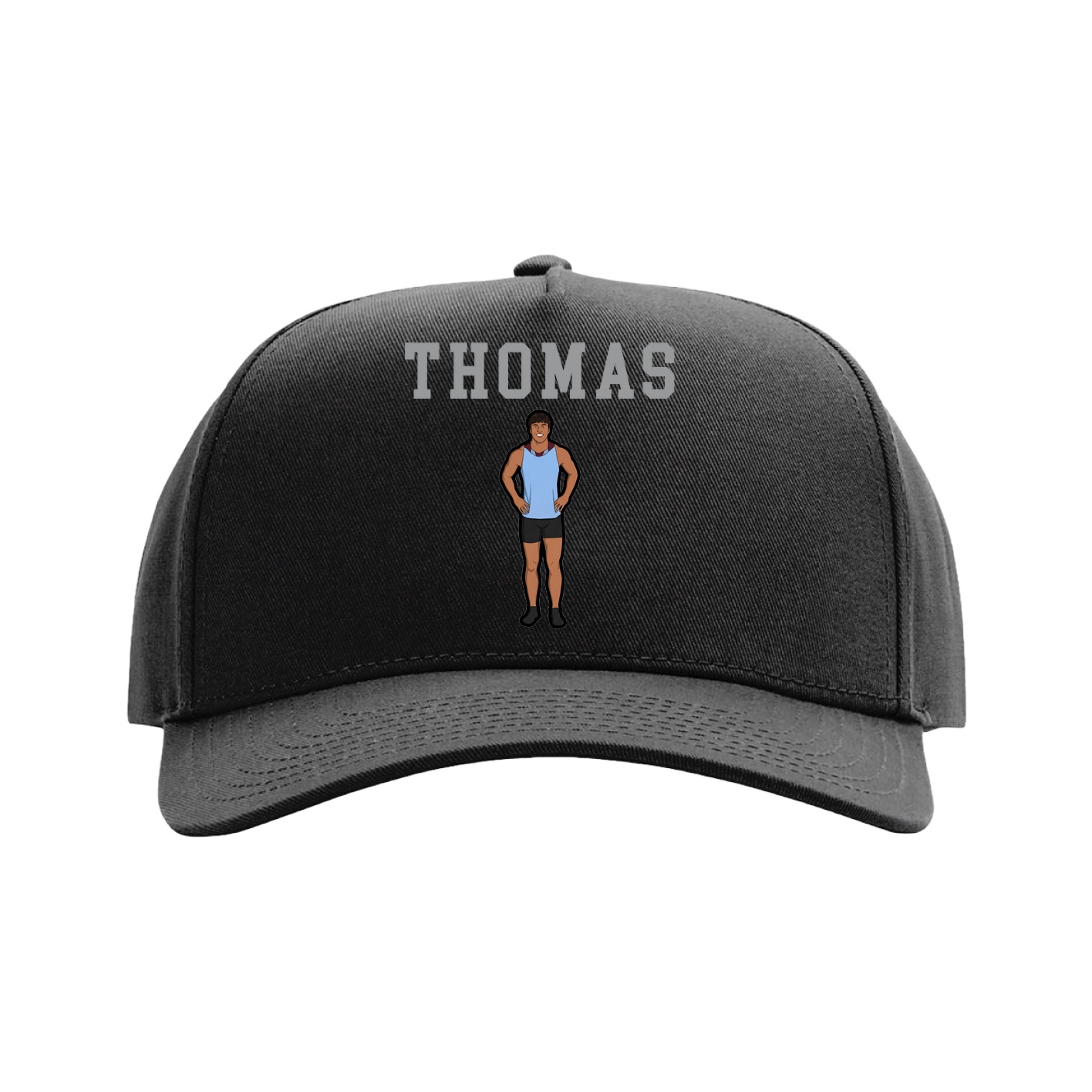 Full Fabric Five-Panel Champ Cap — Shirsey in Black