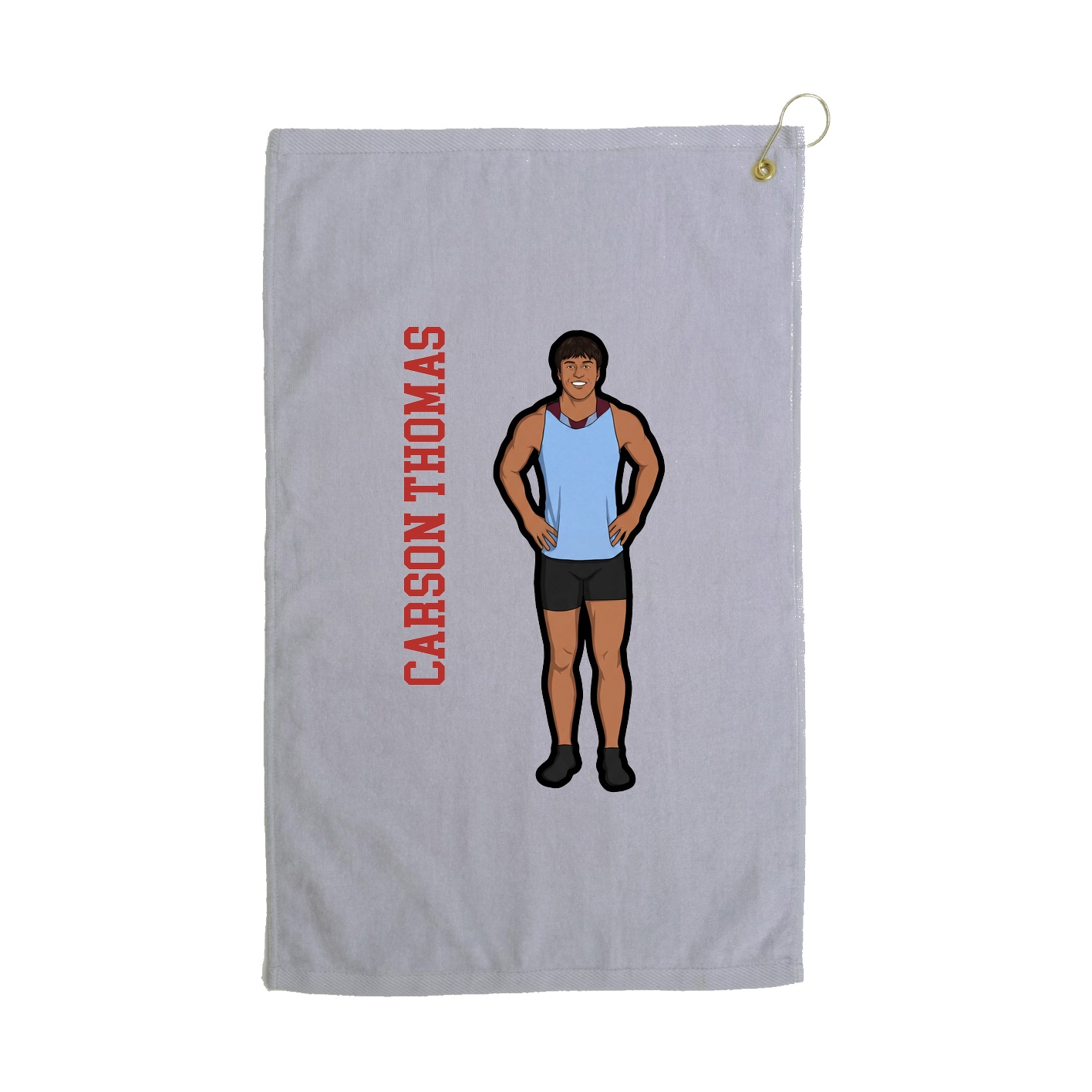 Golf Towel — Name Vertical in Grey