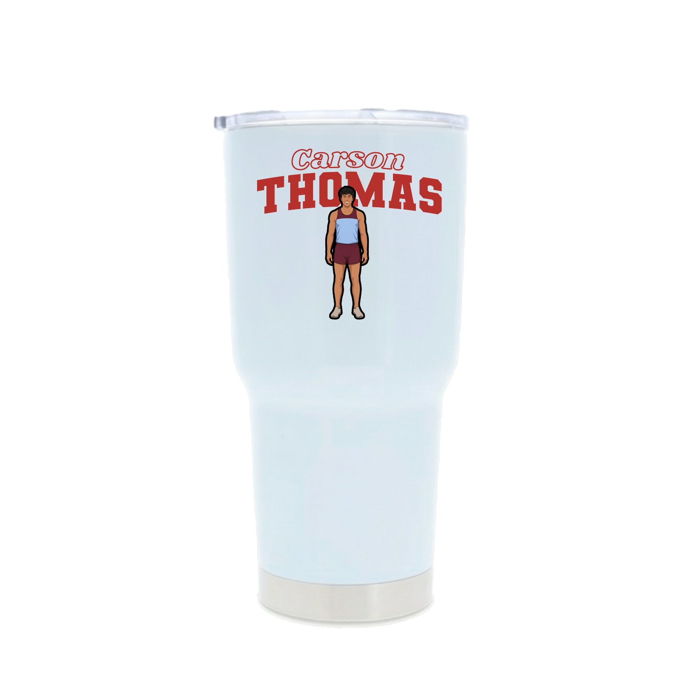 30oz Stainless Steel Tumbler — Name Arch in White