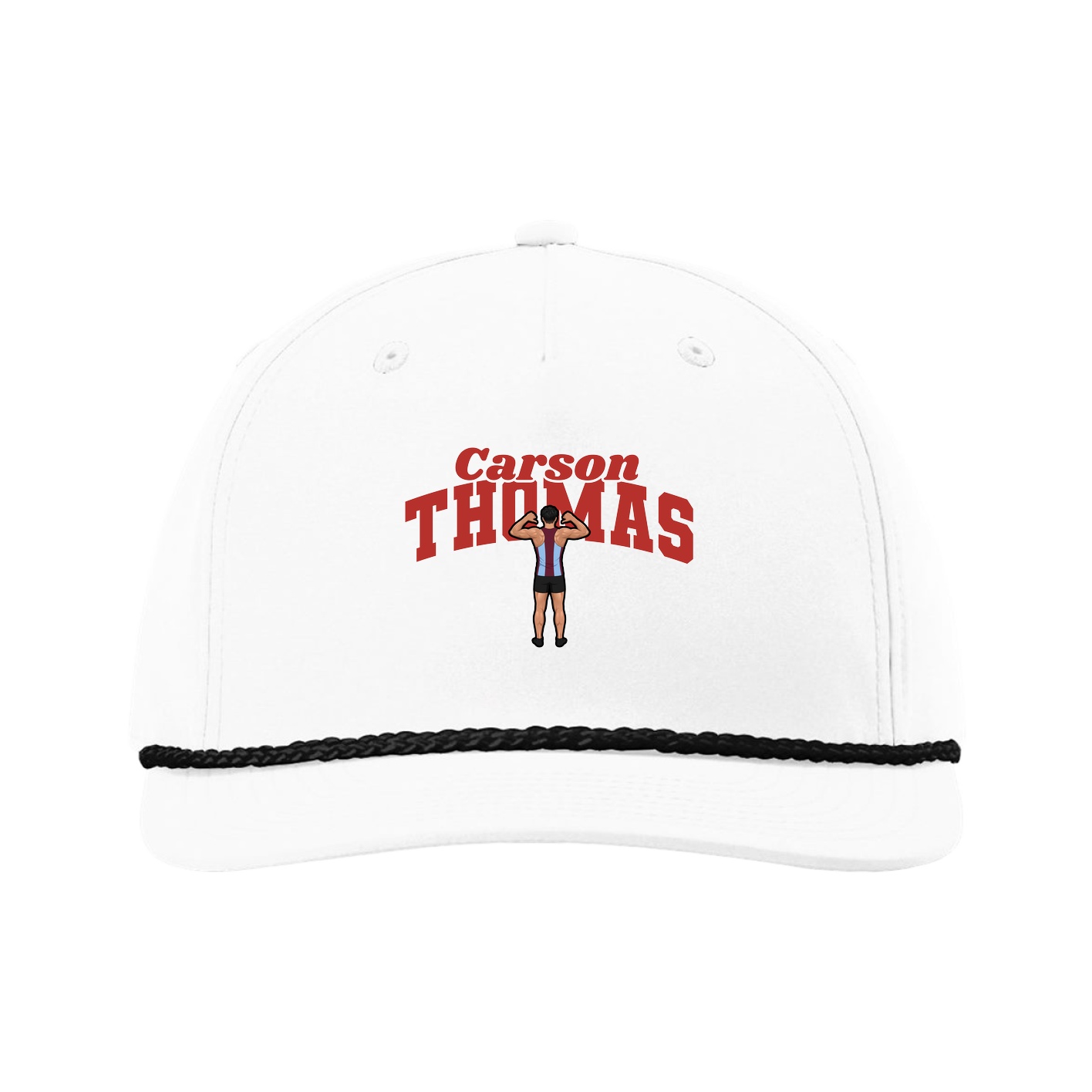 Five-Panel Classic Rope Cap — Signature Arch in White