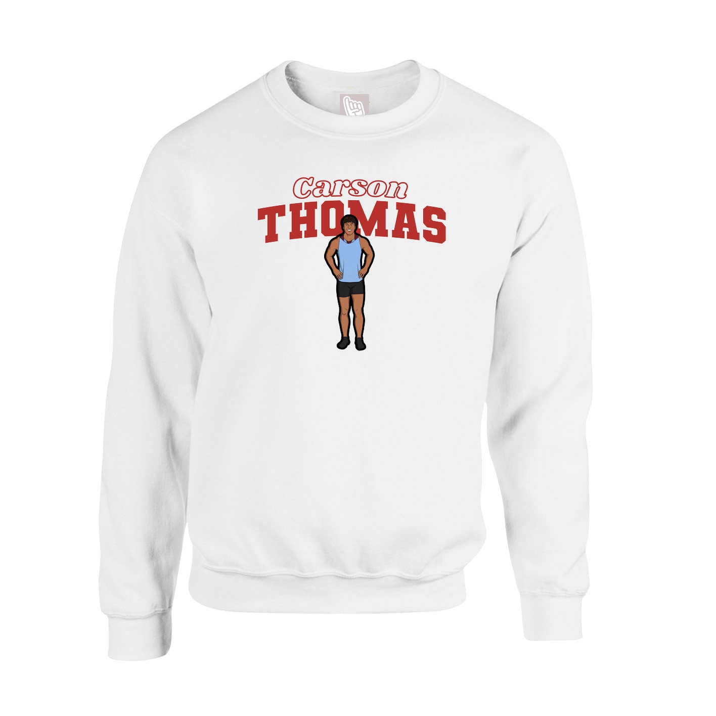 Fleece Crew — Name Arch in White