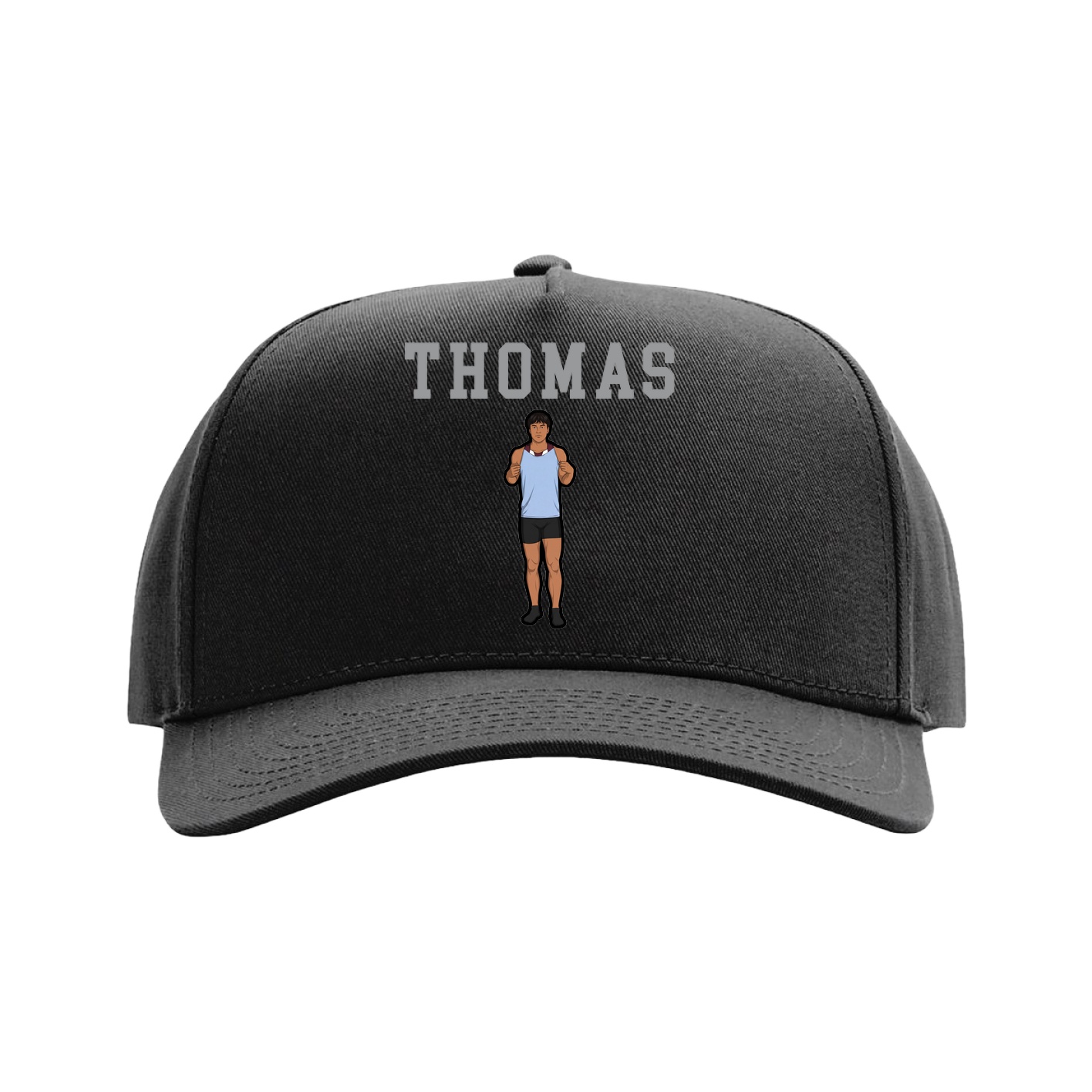 Full Fabric Five-Panel Champ Cap — Shirsey in Black
