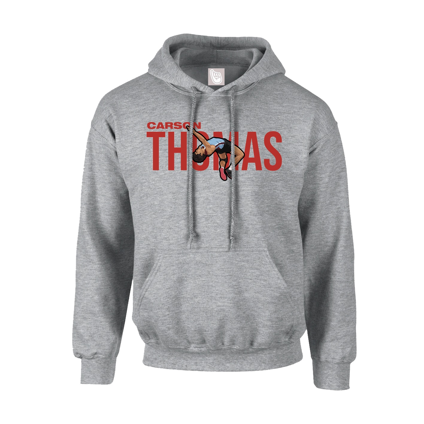 Hoodie — Player Name in Grey