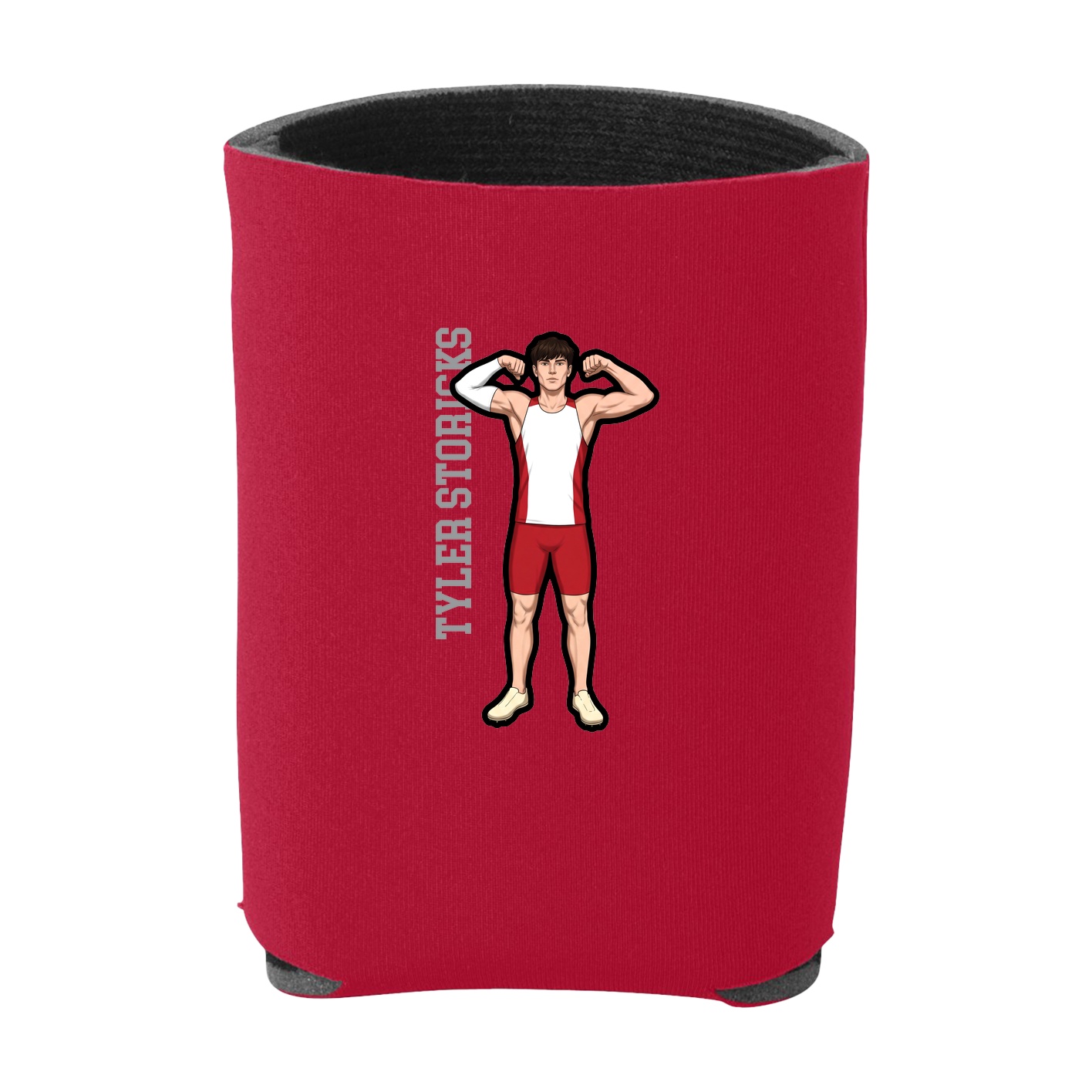 Can Holder — Name Vertical in Red