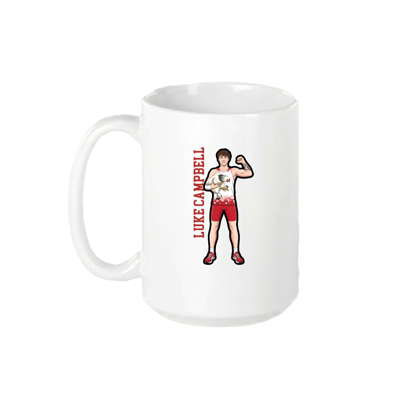 15oz Coffee Mug — Name Vertical in White