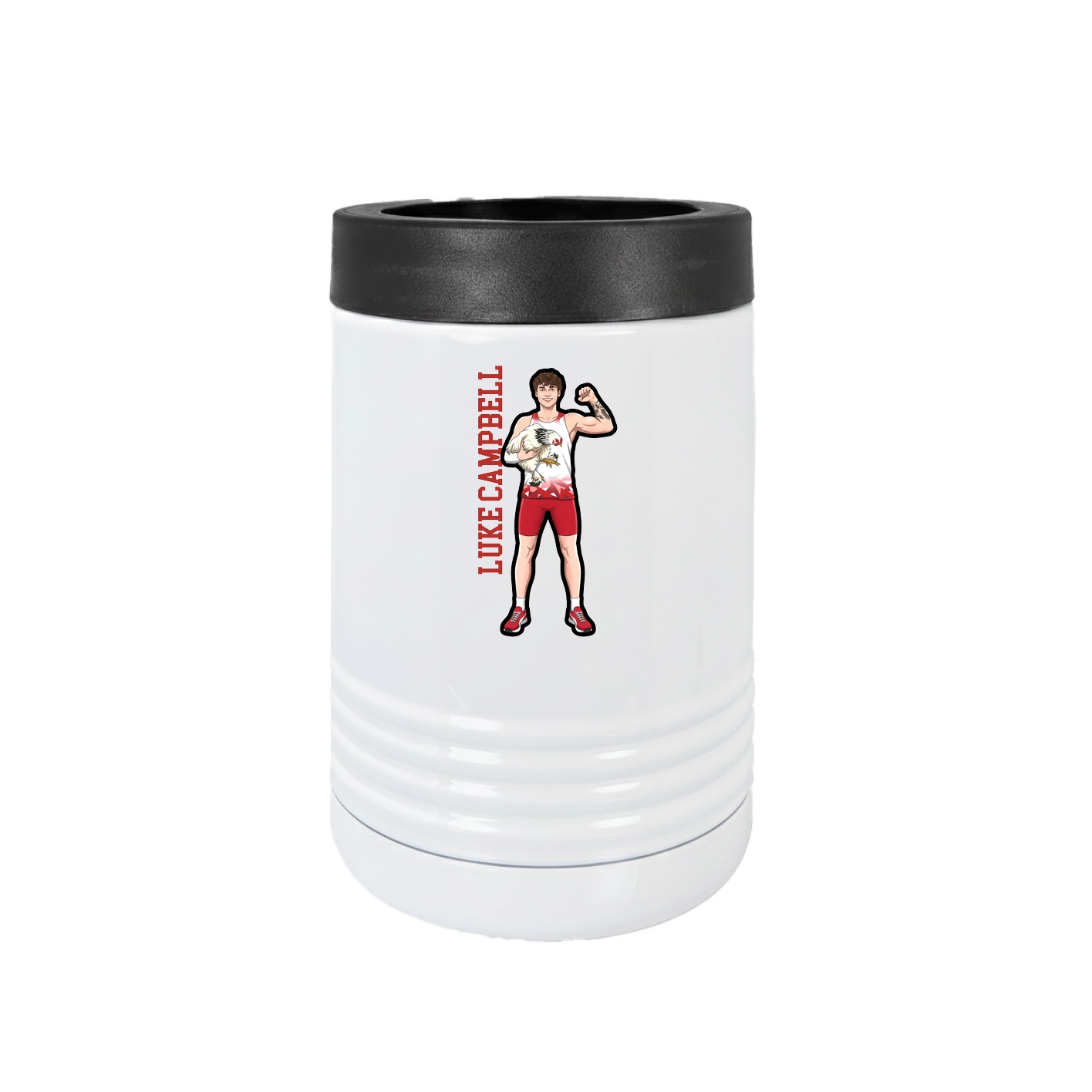 Beverage Holder — Name Vertical in White