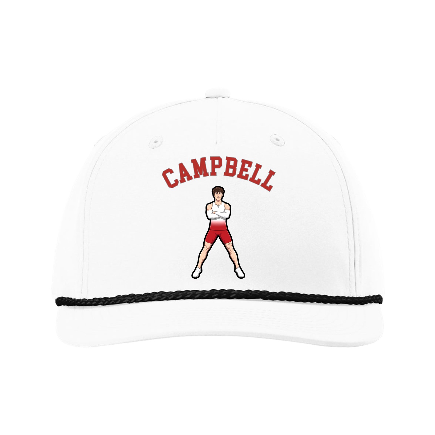 Five-Panel Classic Rope Cap — Shirsey Arch in White