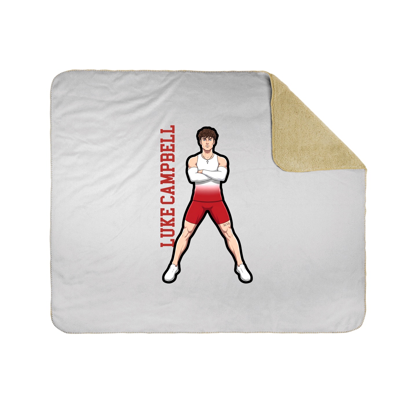 Throw Blanket — Name Vertical in White