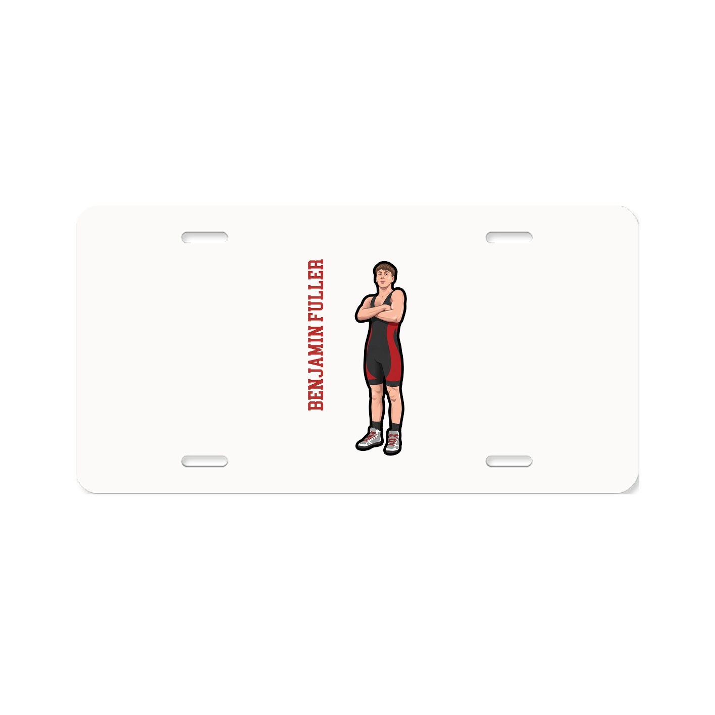 License Plate — Name Vertical in Classic