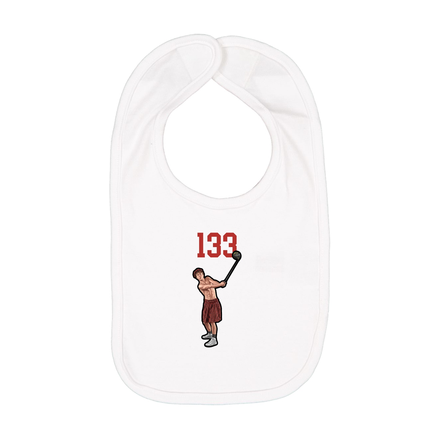 Infant Bib — Number Top in White