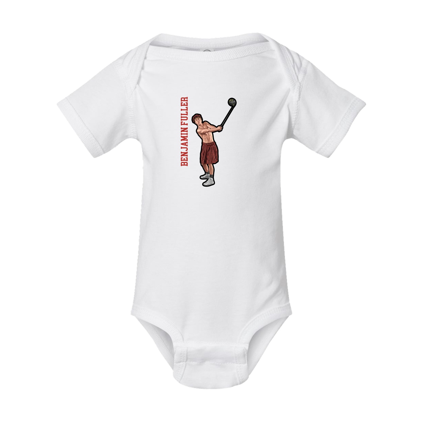 Baby Onesie — Name Vertical in White