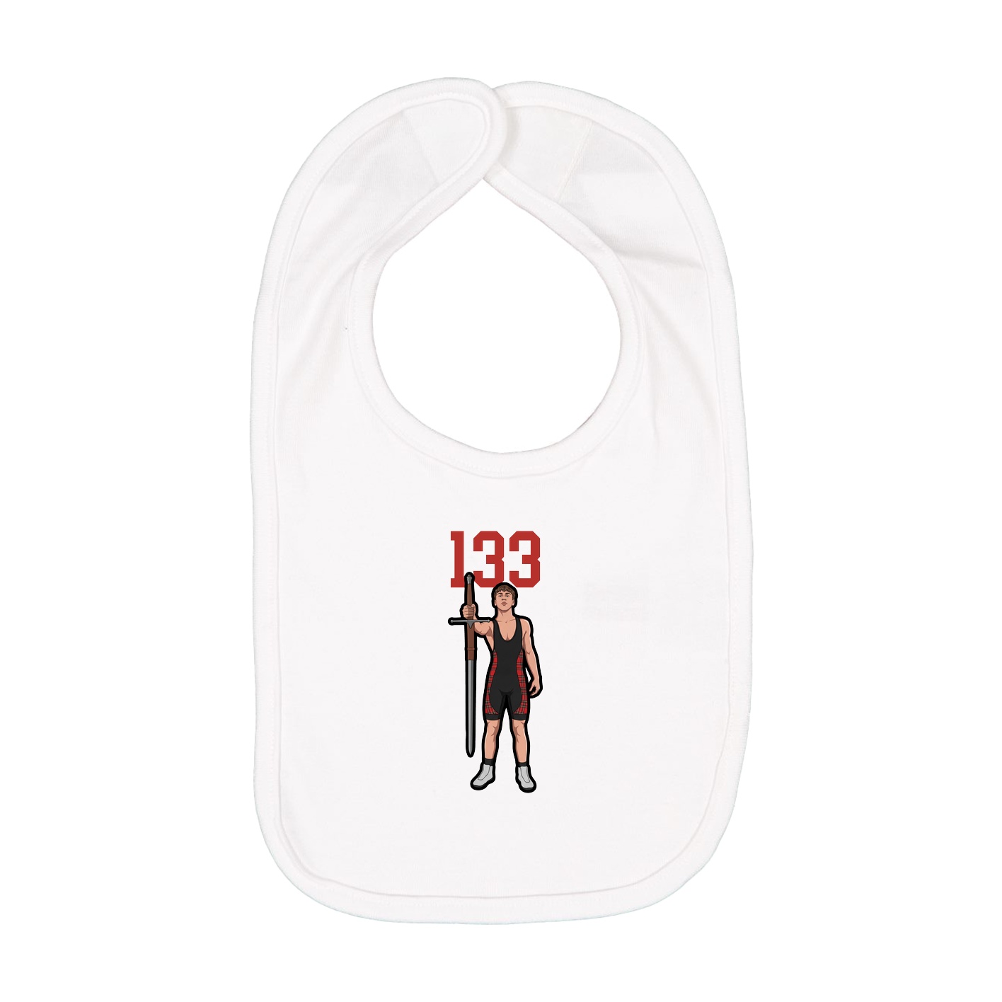 Infant Bib — Number Top in White