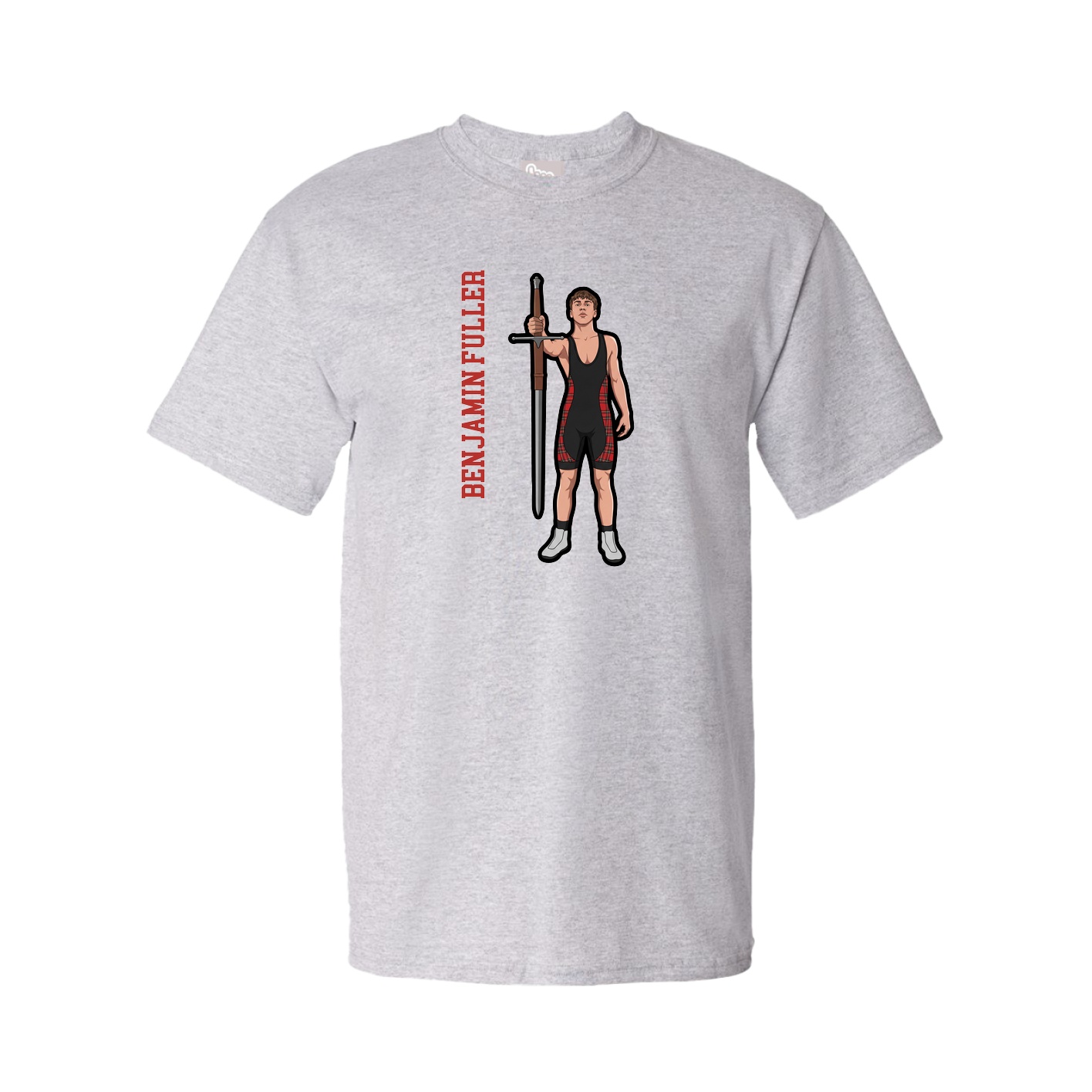 Tee — Name Vertical in Grey