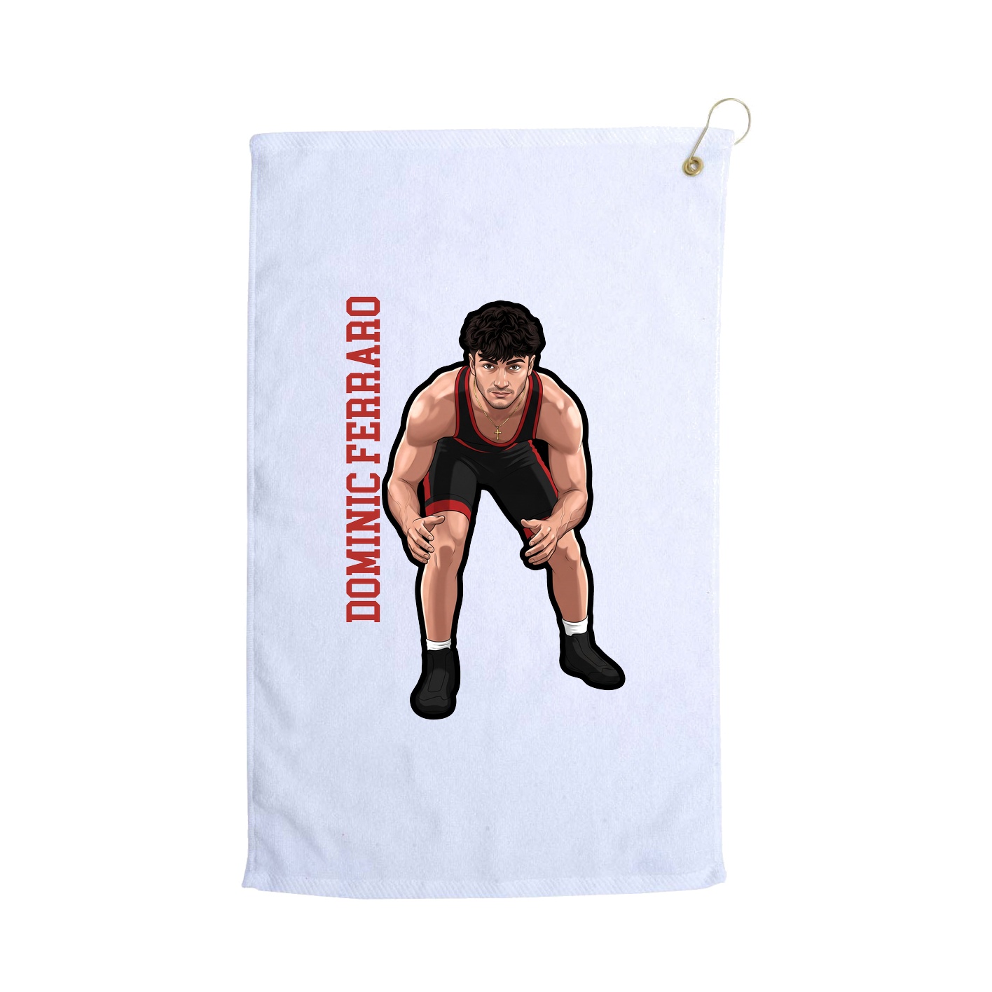 Golf Towel — Name Vertical in White