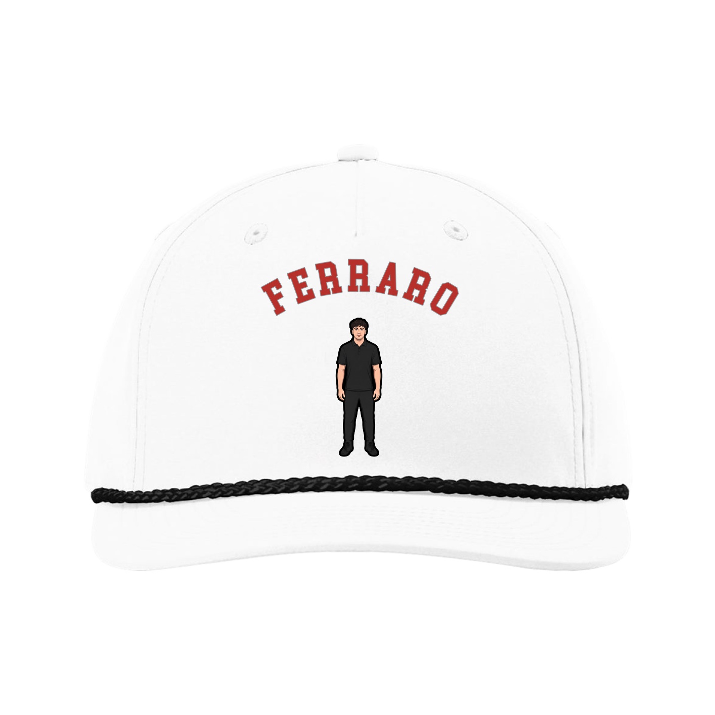 Five-Panel Classic Rope Cap — Shirsey Arch in White
