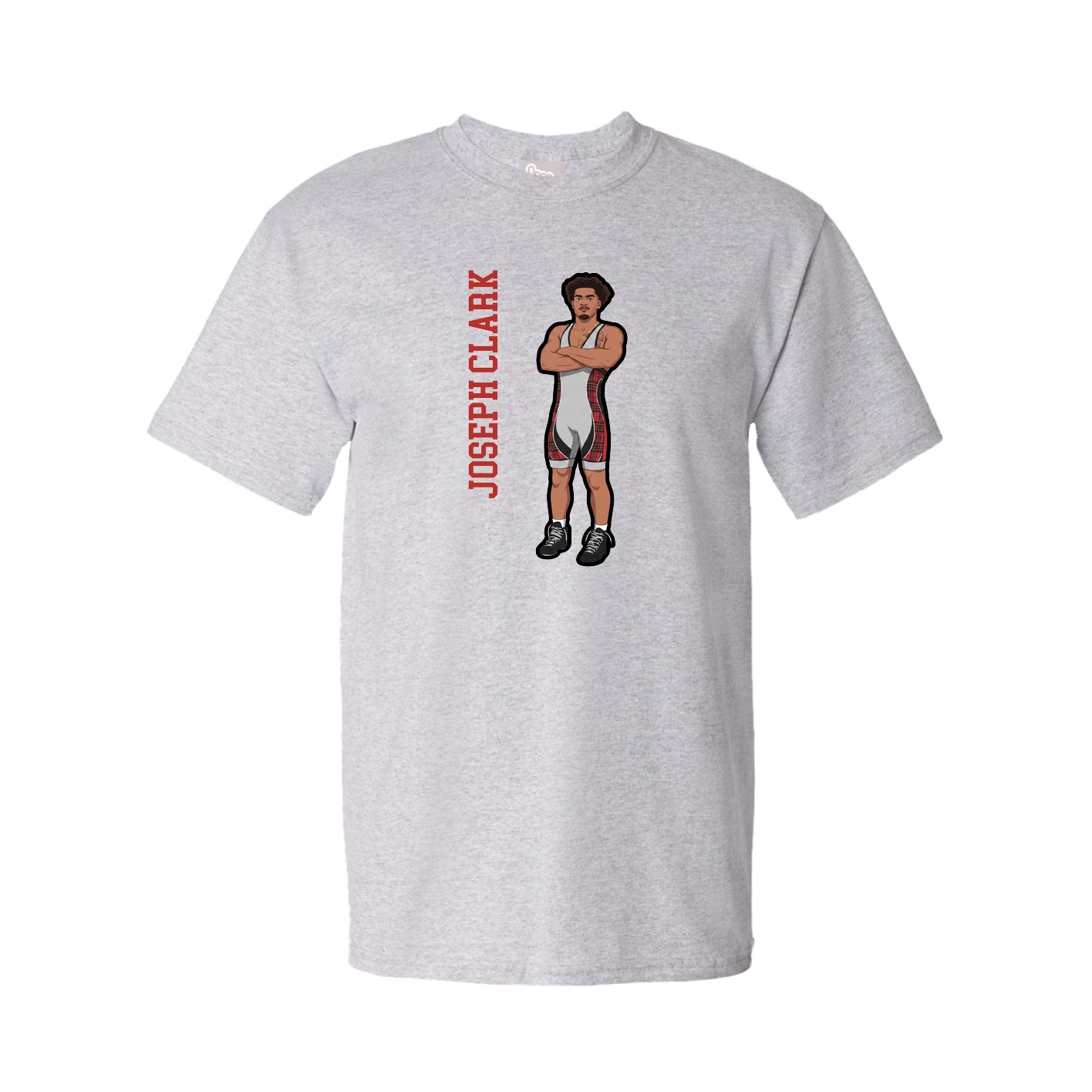 Youth Tee — Name Vertical in Grey
