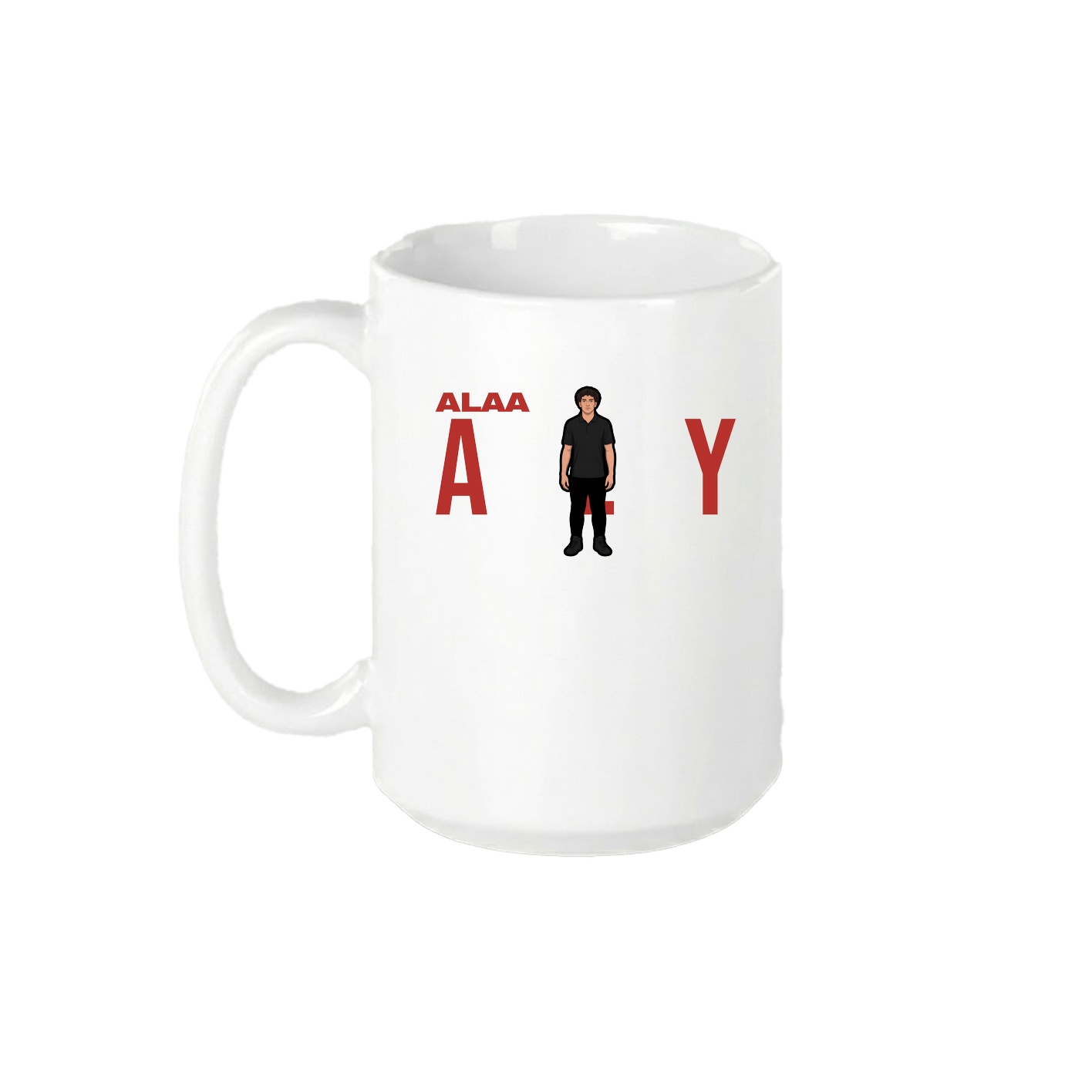 15oz Coffee Mug — Player Name in White