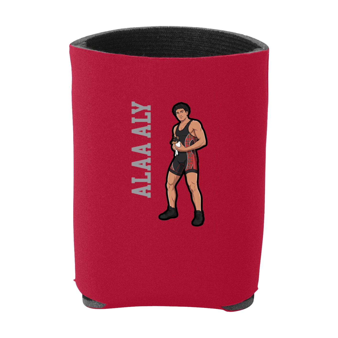 Can Holder — Name Vertical in Red