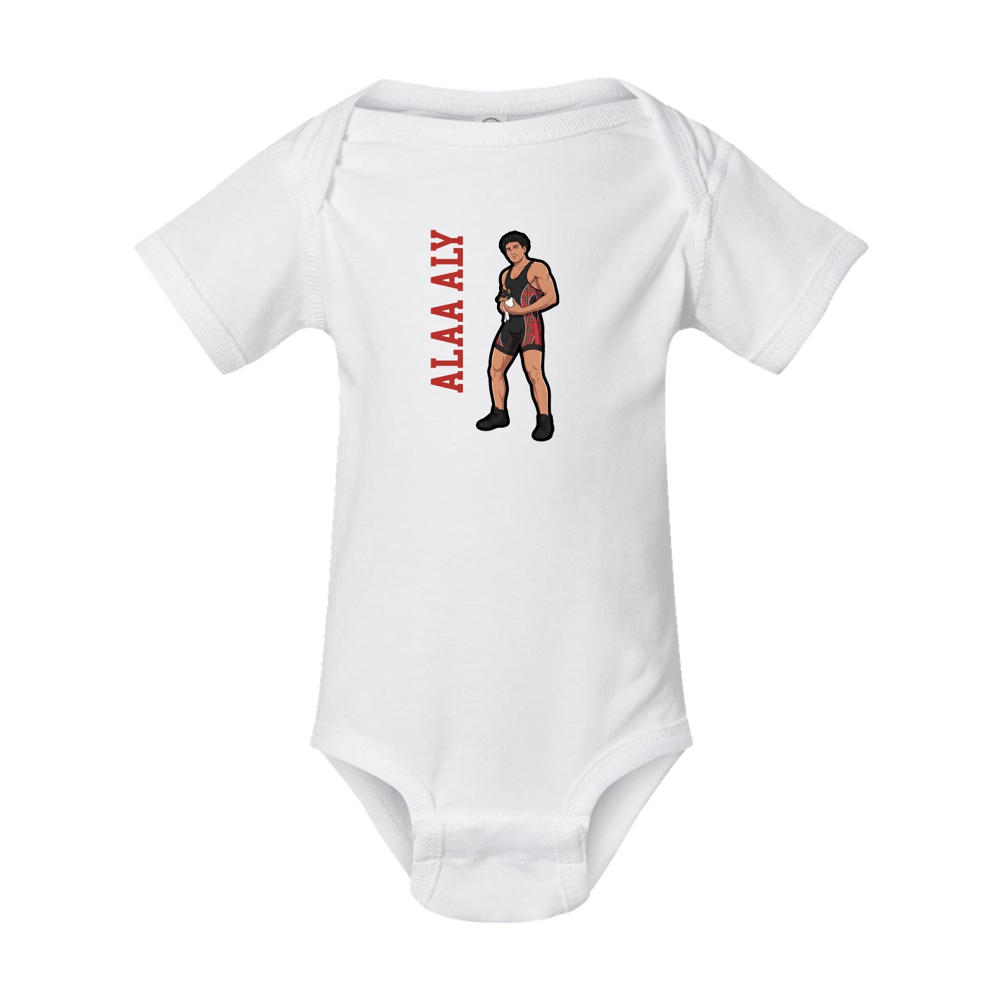 Baby Onesie — Name Vertical in White