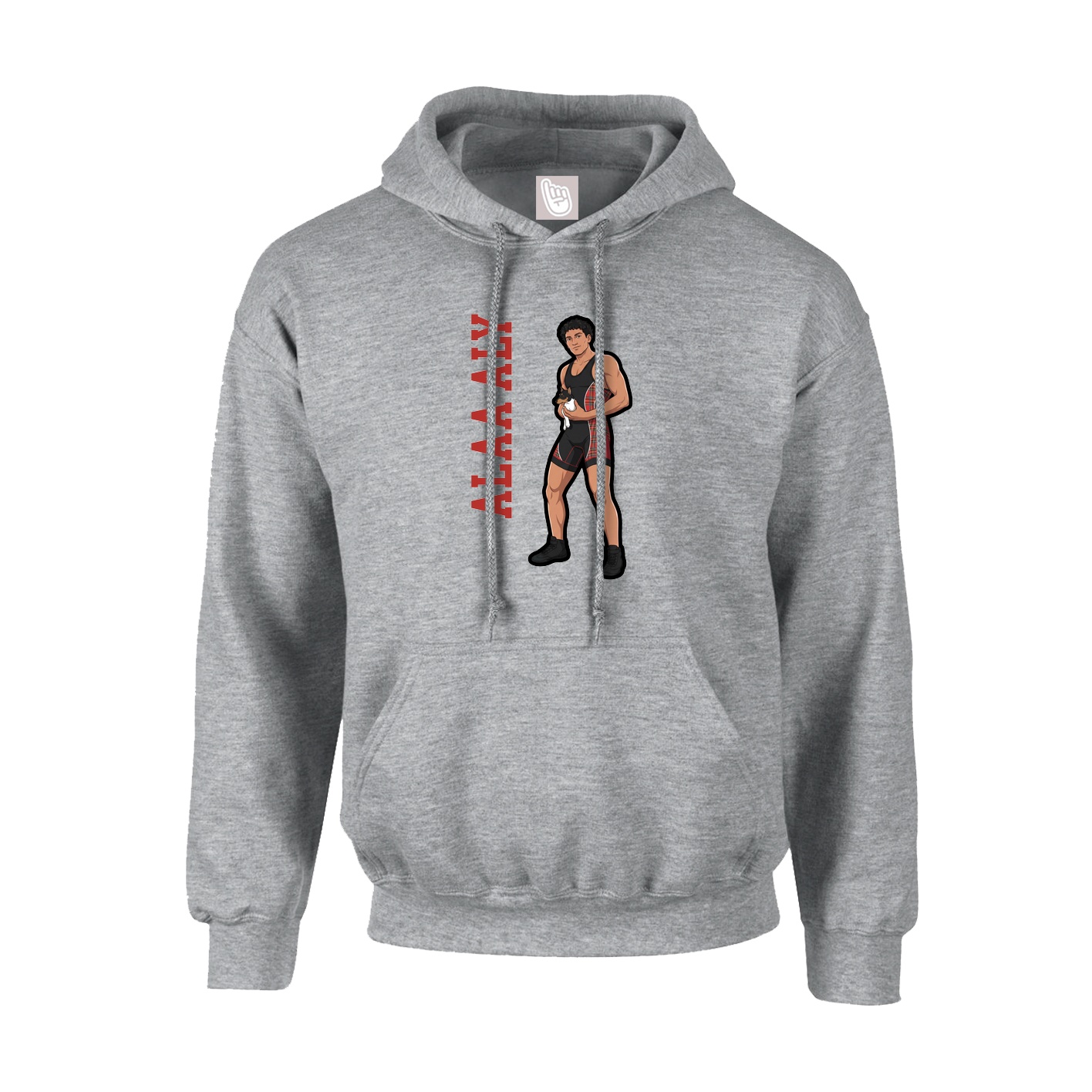 Youth Hoodie — Name Vertical in Grey