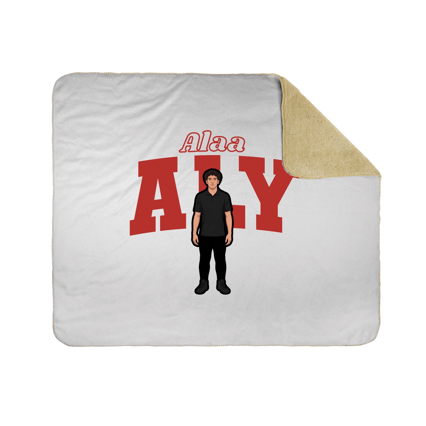 Throw Blanket — Name Arch in White