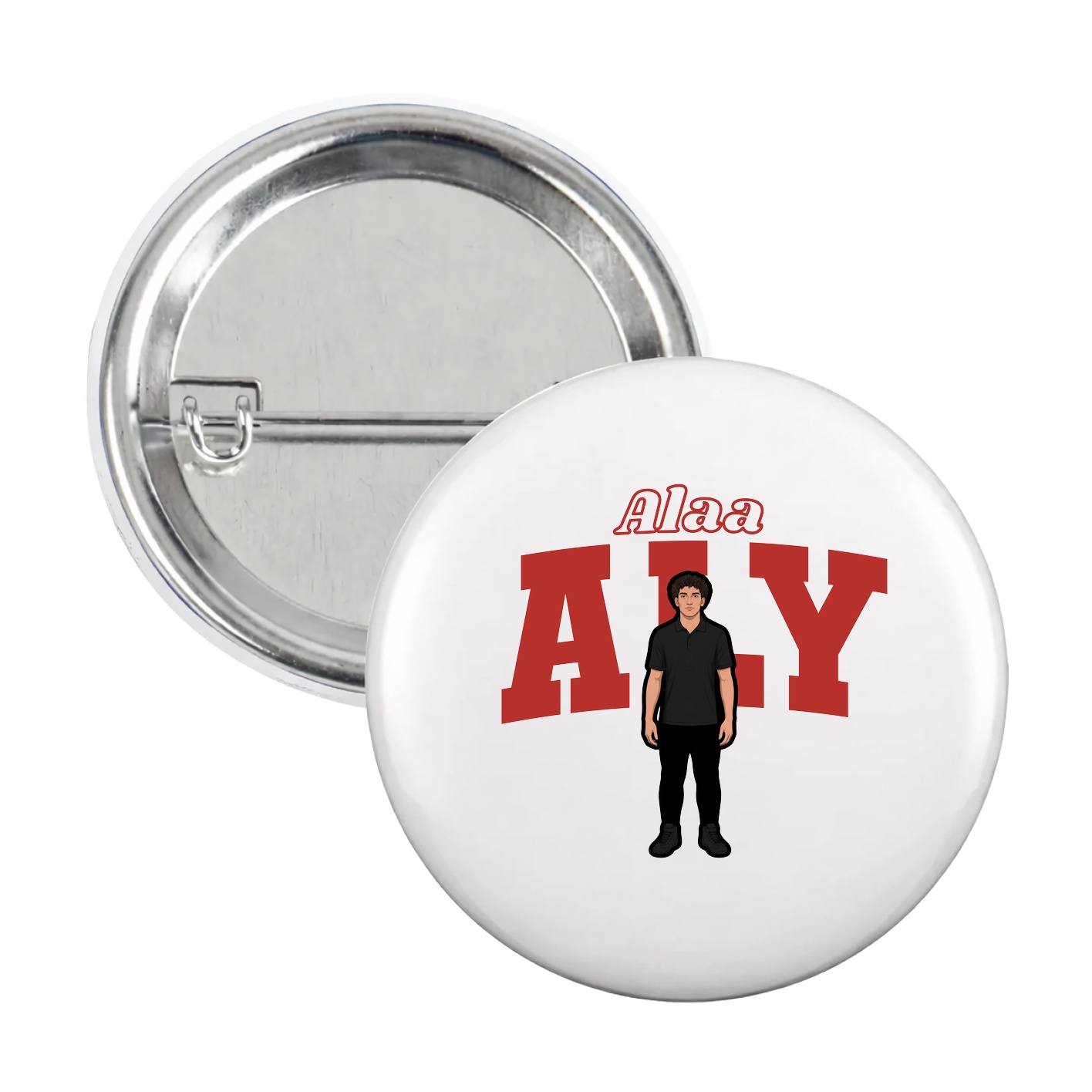 Game Day Button — Name Arch in White