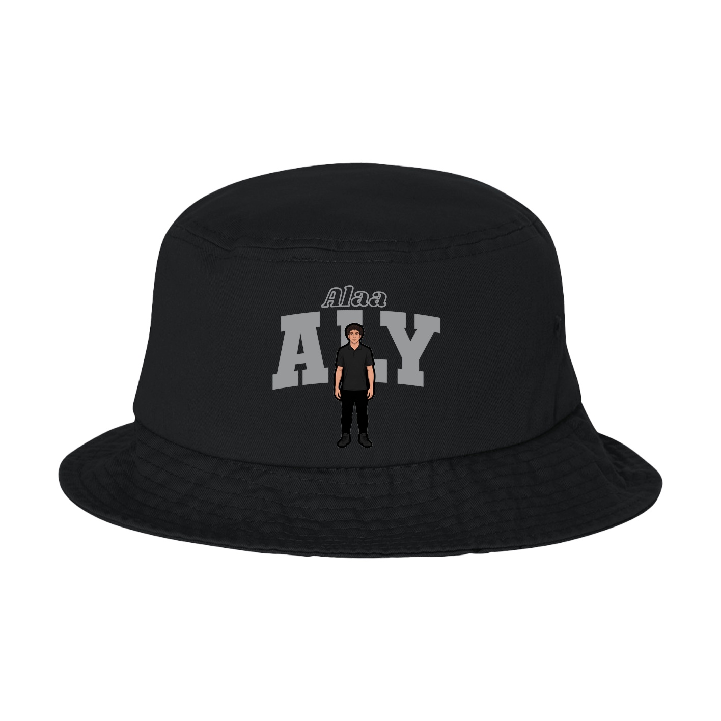 Bucket Cap — Name Arch in Black
