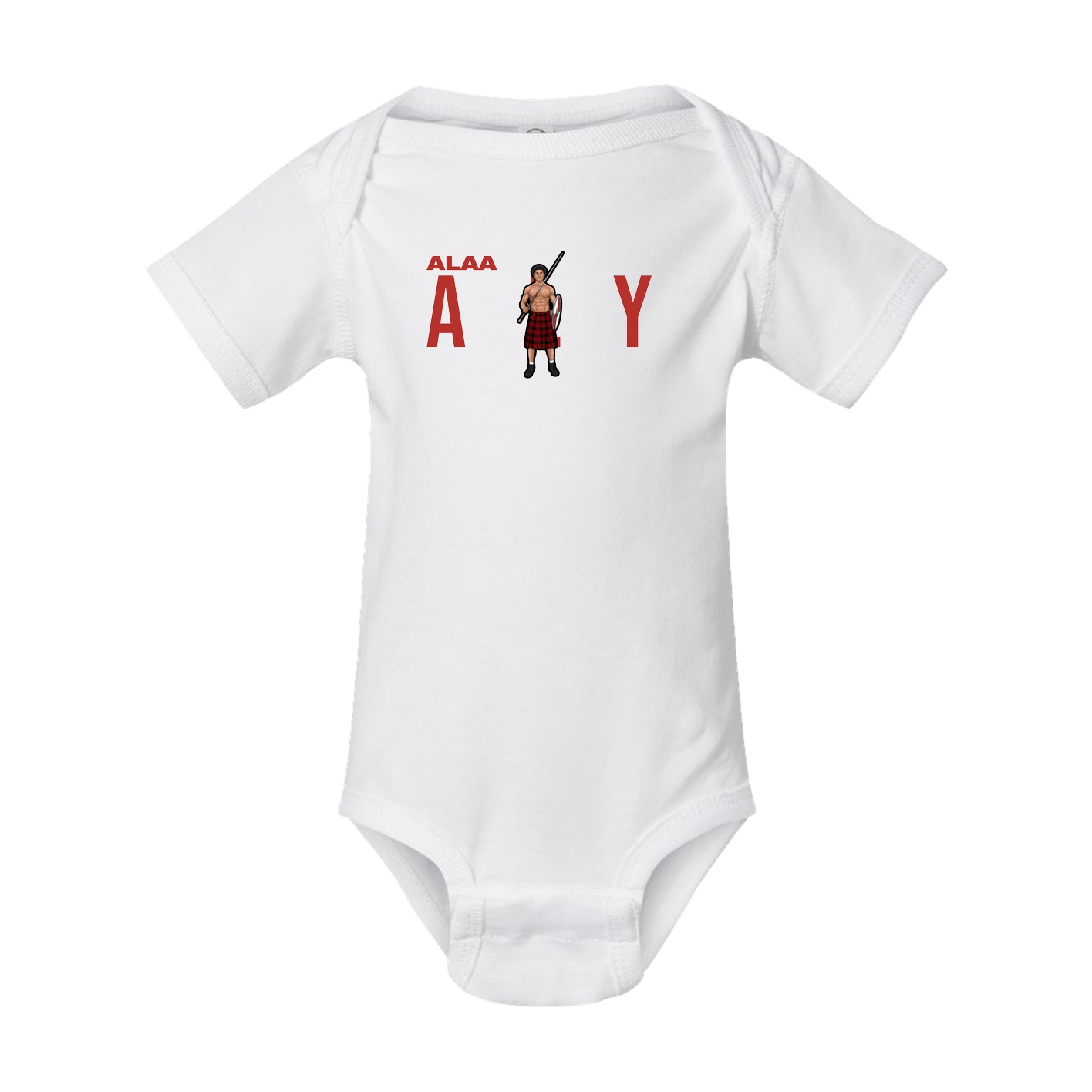 Baby Onesie — Player Name in White